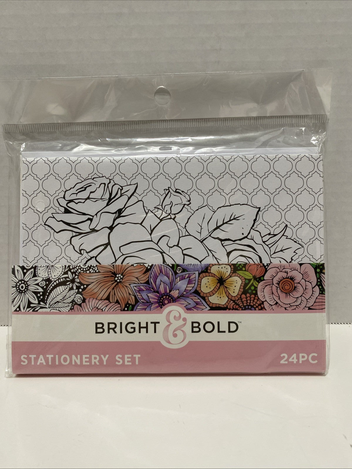 Bright & Bold Adult Coloring Color Your Own Stationary Notecard Stickers