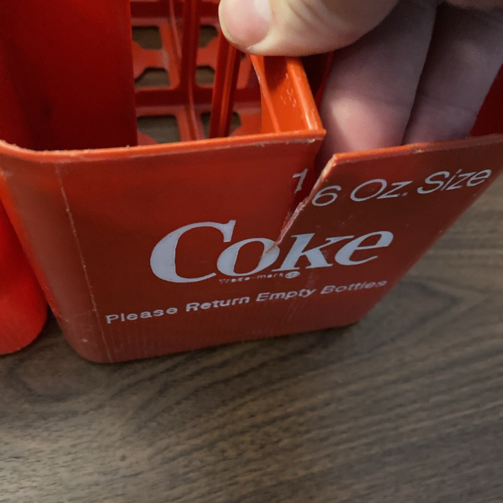 2 Vintage Coca-Cola 8 Pack Bottles One Pint Red Plastic Coke Carrier Caddy