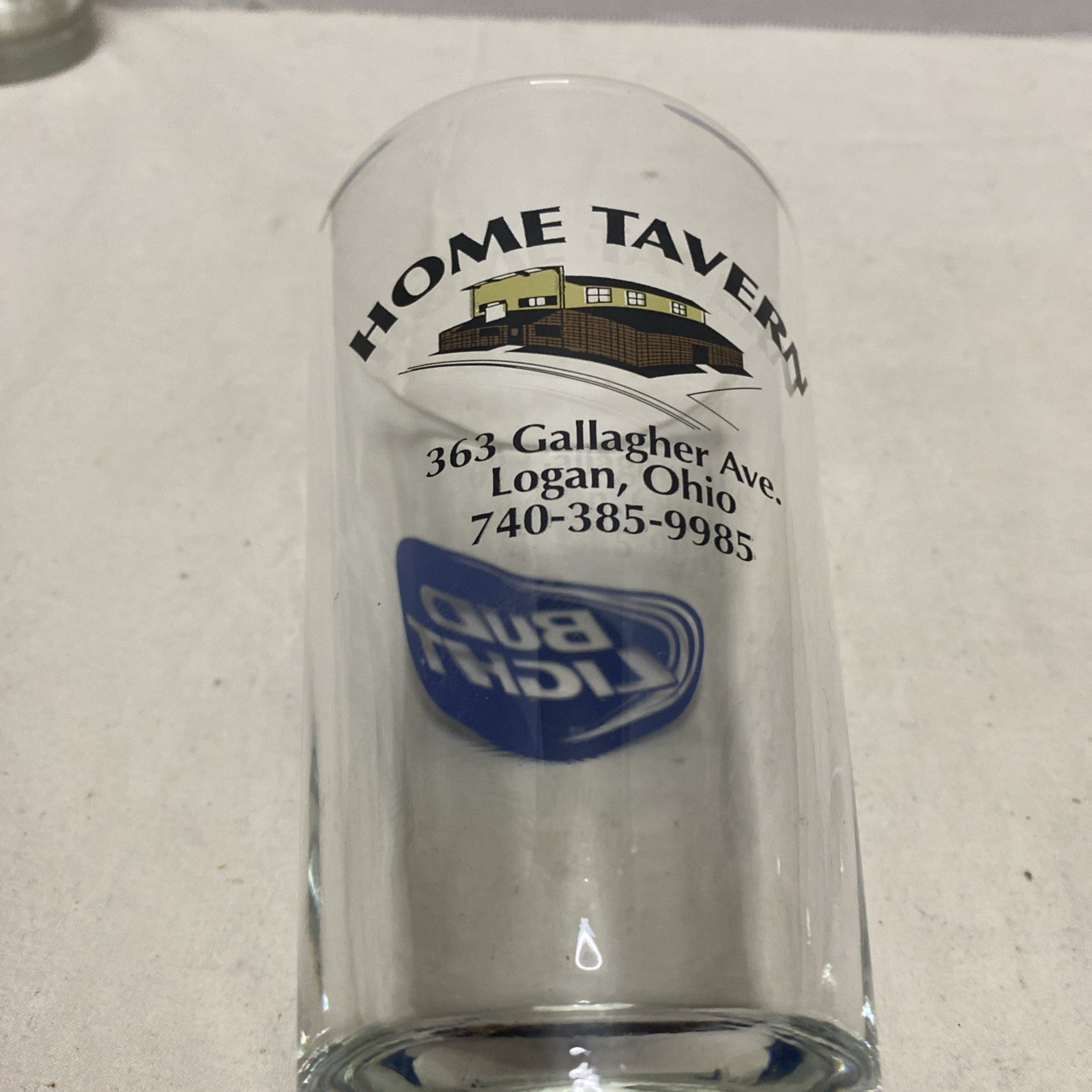 BUD LIGHT  BEER GLASS, HEAVY GLASS 6" TALL, 14 OZS