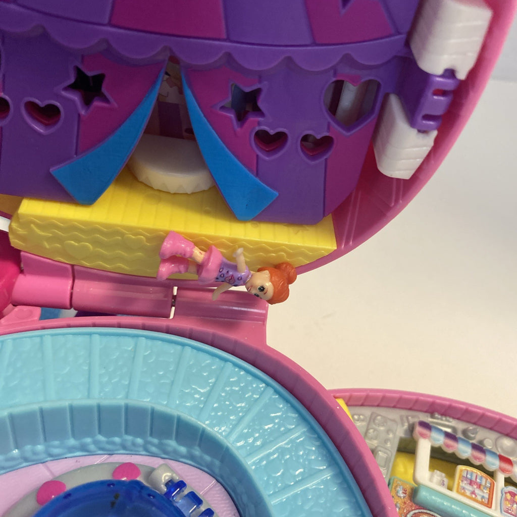 2019 Polly Pocket Tiny is Mighty Theme Park Heart Backpack Carry Case Pink M