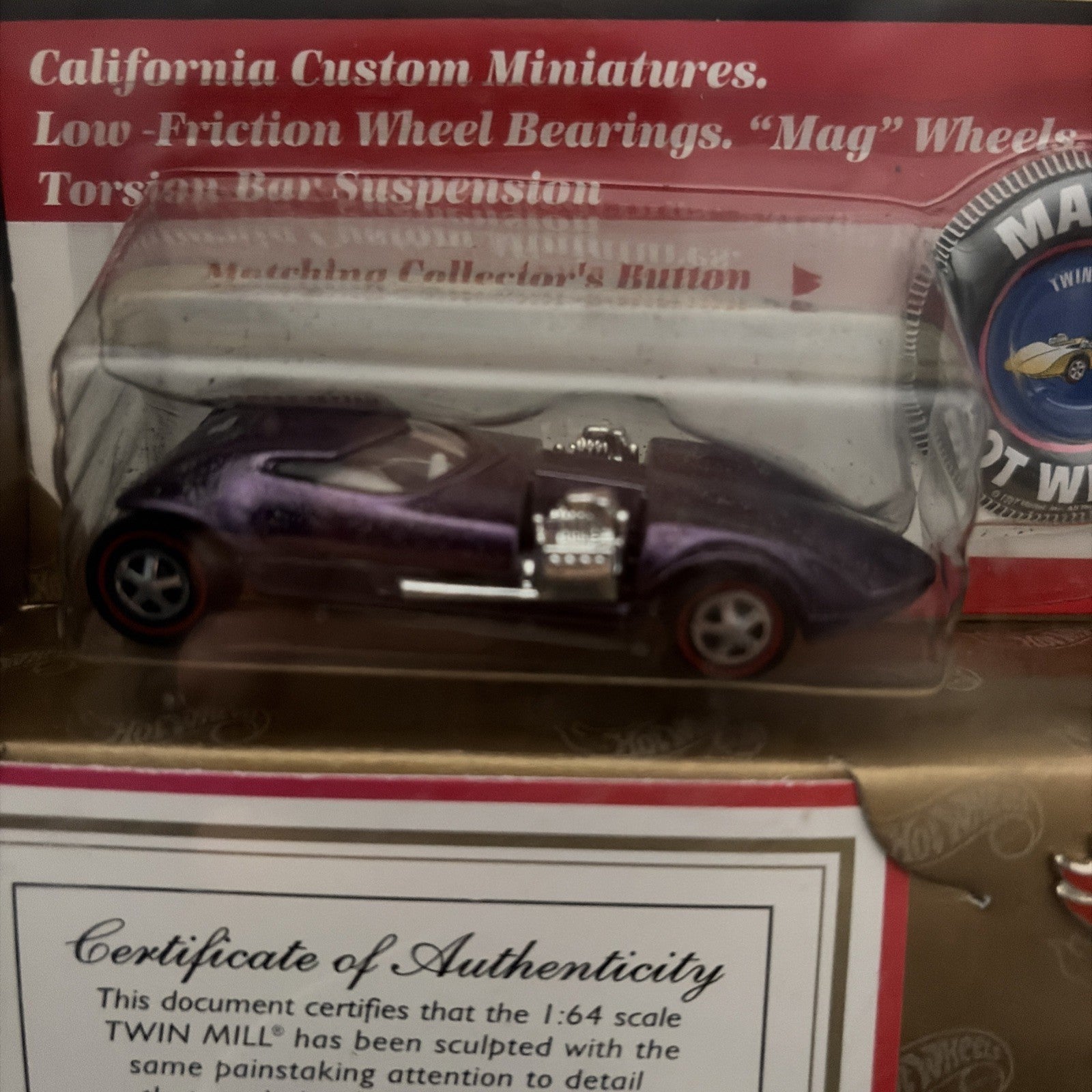 1:64 HW 30 Years 1969 Authentic Commemorative Replica Twinmill w/COA & Pin New