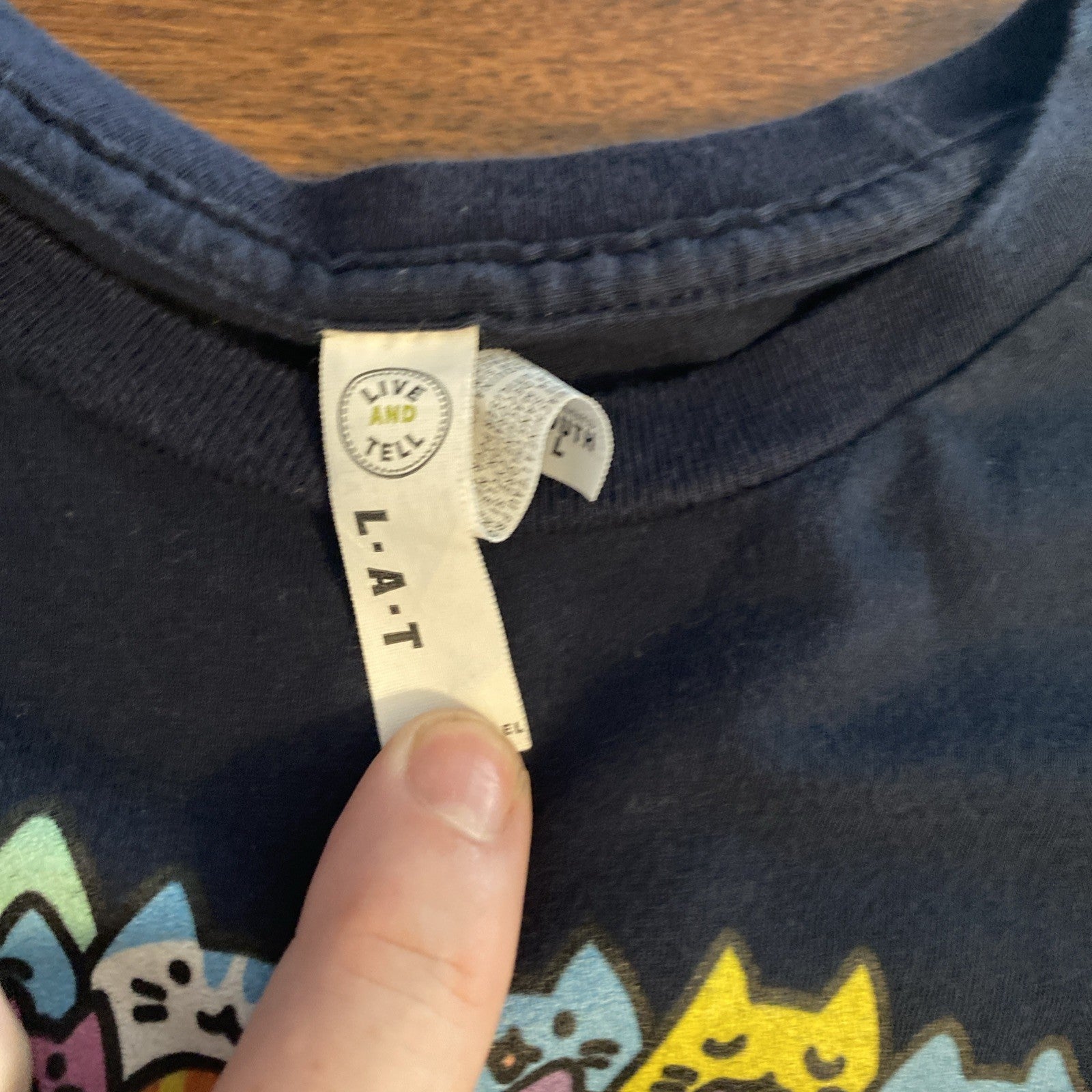 Live and tell Pusheen cat long sleeve blue Youth top size youth large