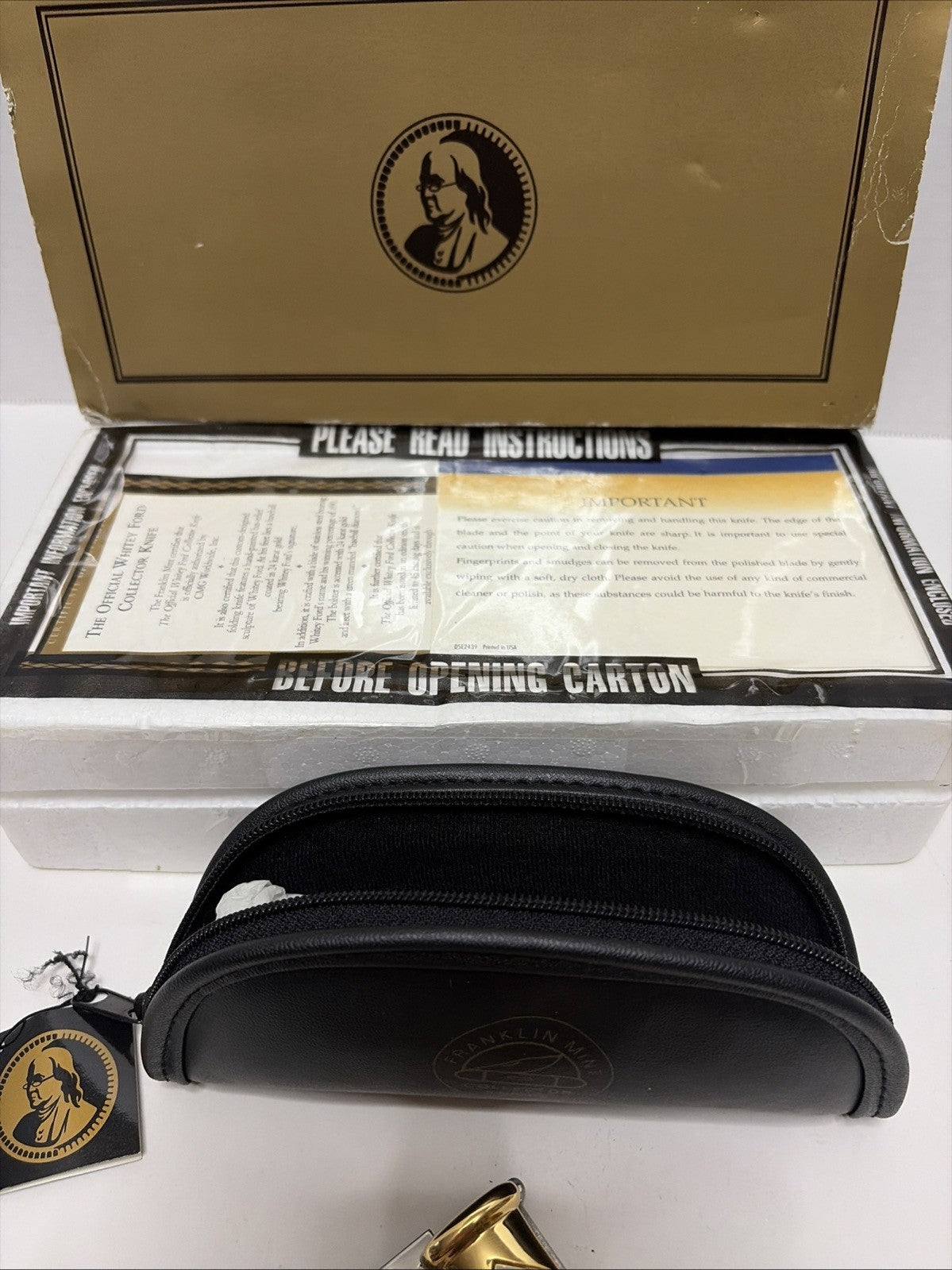 Franklin Met Whitey Ford Baseball Bat Shaped Knife With Case