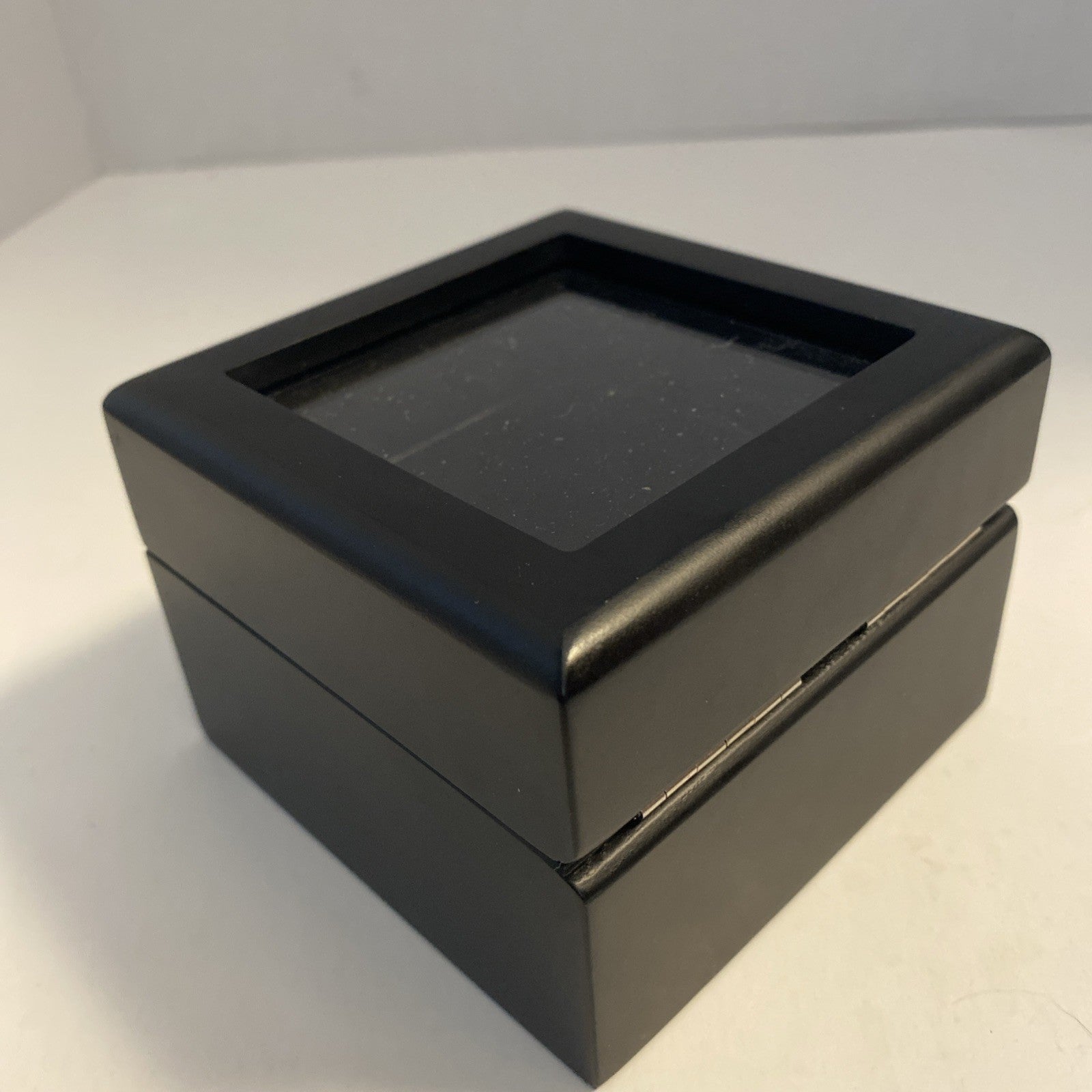 Classic Square Watch or Jewelry Box 3.75" X 3.75" X 3" Glitter Clear Top