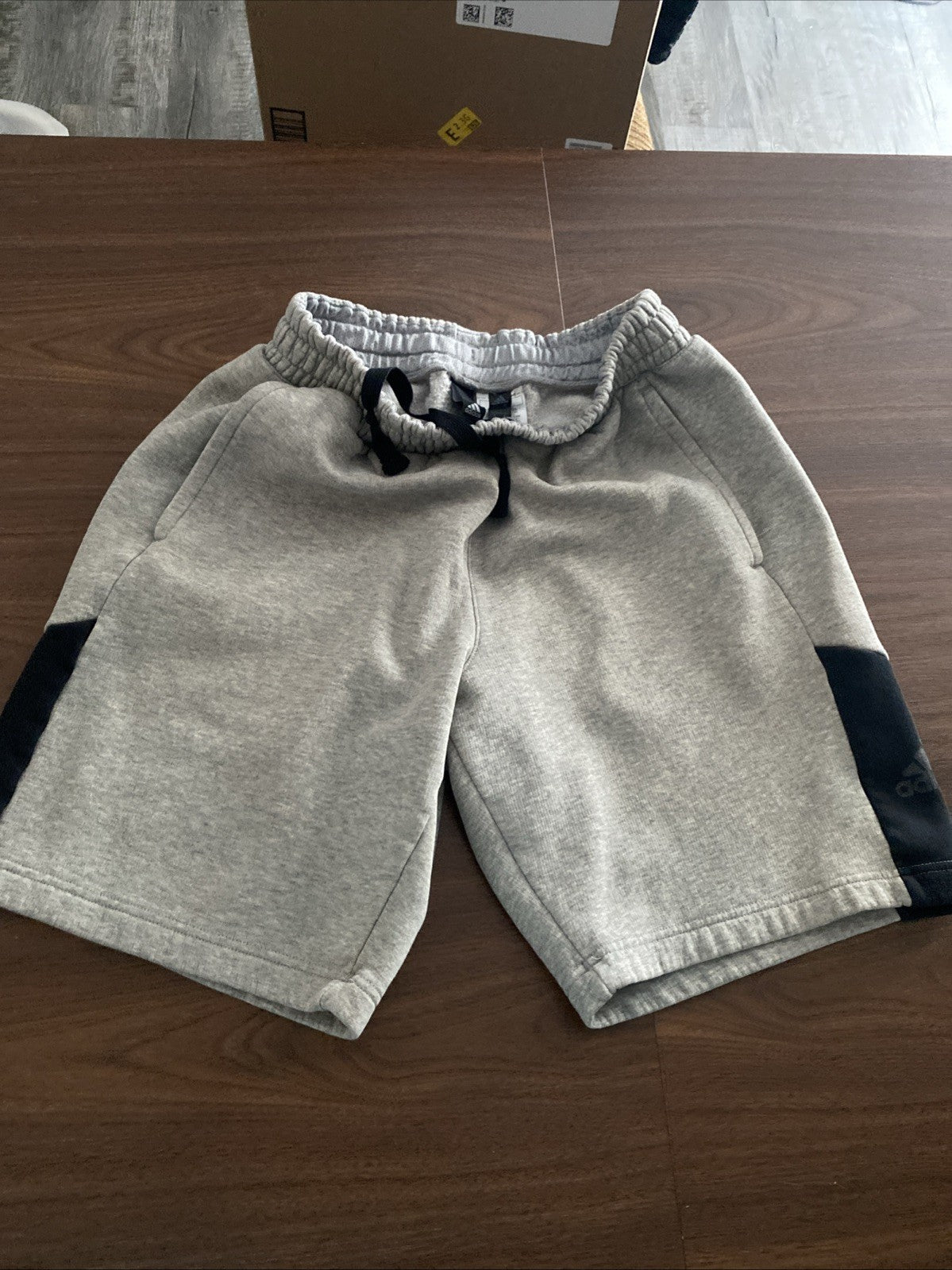 Adidas youth size small sweat Shorts front tie