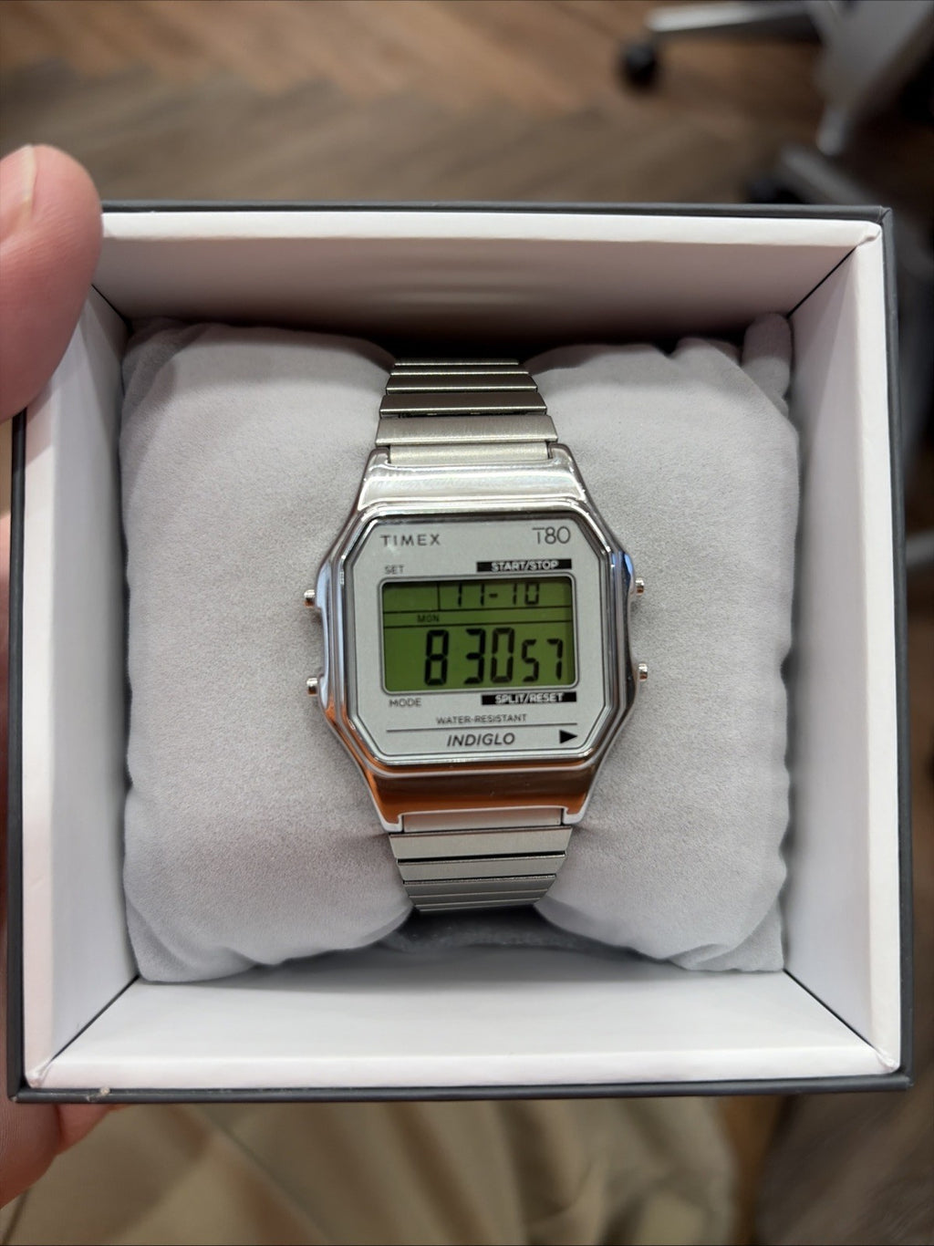 Timex INDIGLO Digital Watch White Stopwatch Alarm Water-Resistant Used