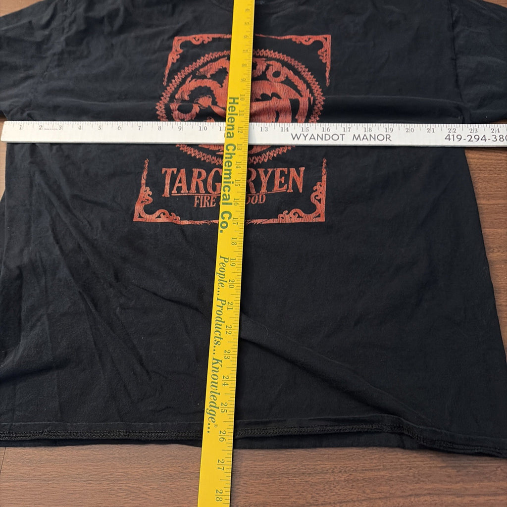 Game of Thrones Mens XL T-Shirt -  Targaryen Sigil Fire Blood Rectangle Image