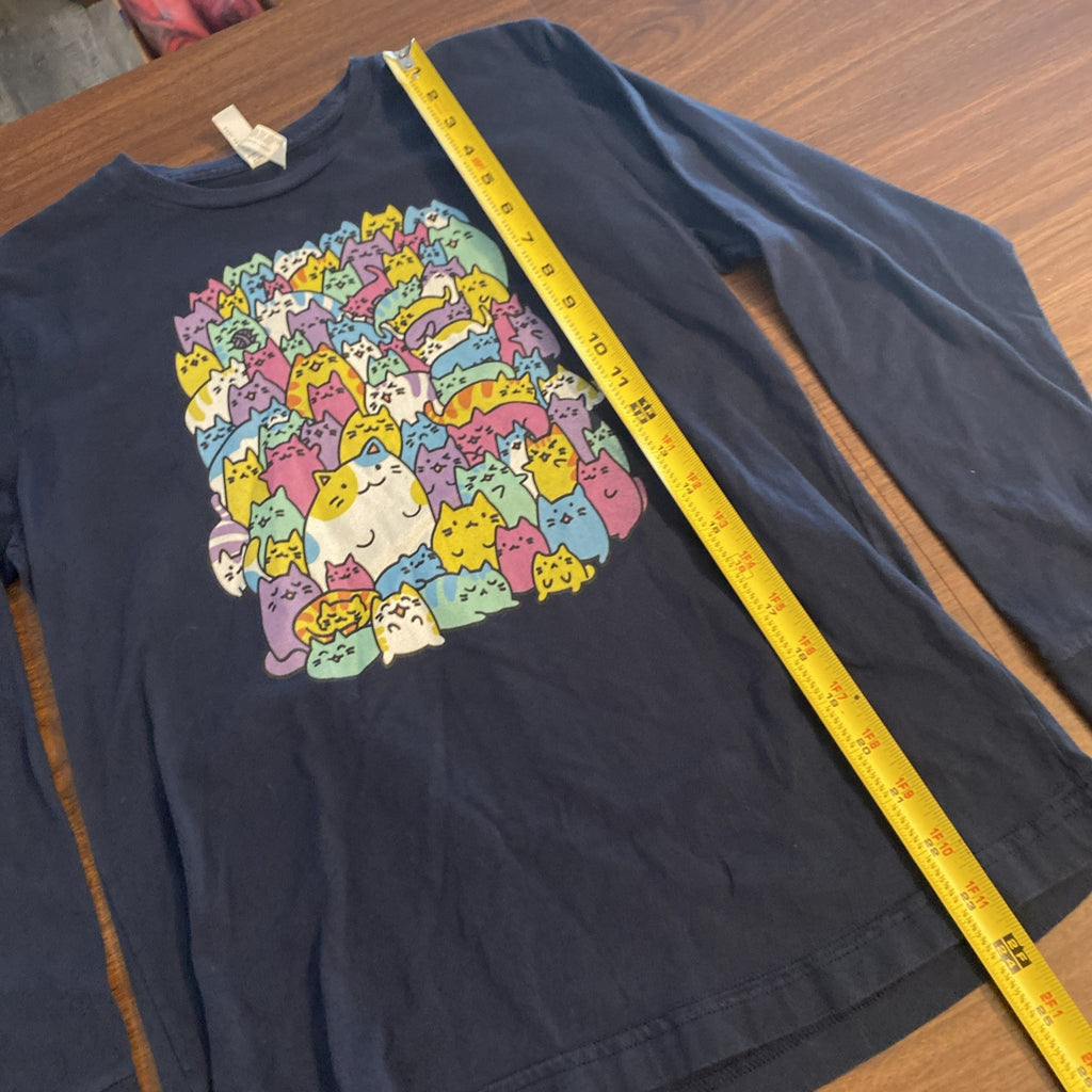 Live and tell Pusheen cat long sleeve blue Youth top size youth large