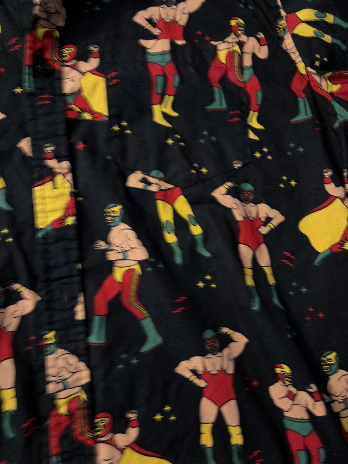 Forever 21 Luchador/Mexican Wrestler Button Down Shirt Hawaiian Men's Size L