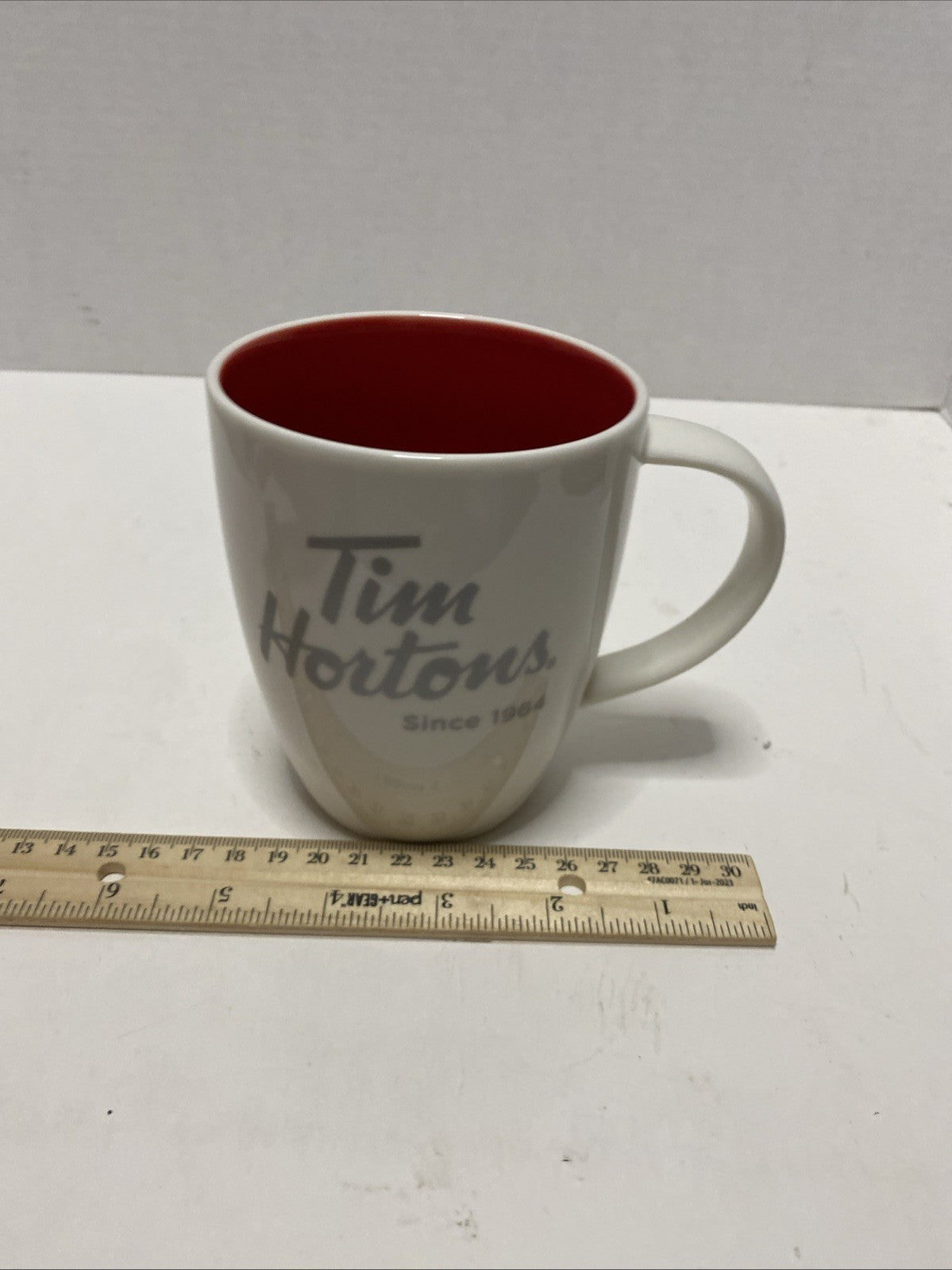 Tim Hortons Collectible Coffee Mug - 2014 White - Red Inside Limited Edition NIB