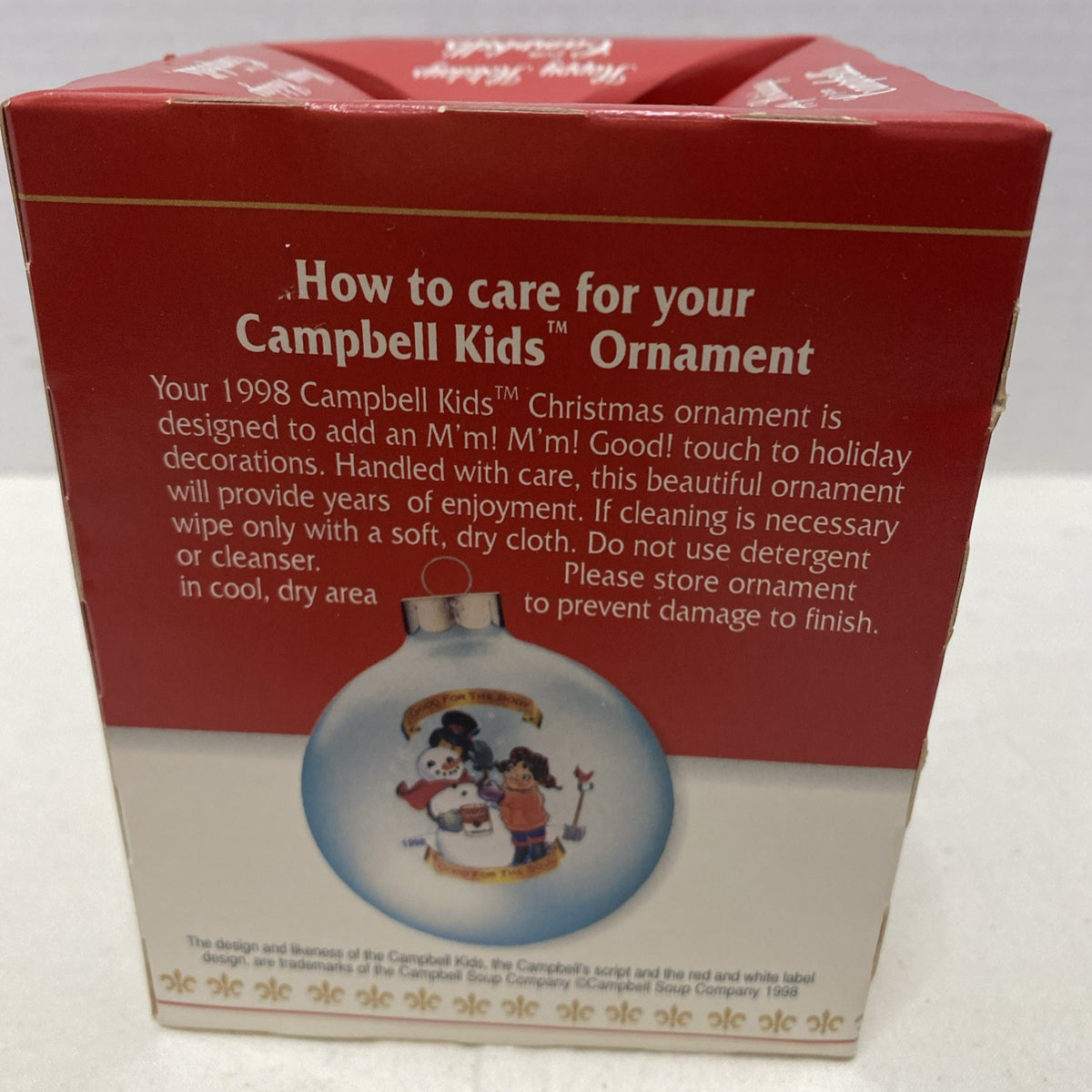 Campbells Soup 1998 Ornament Collectors Edition Holiday Snowman Design Blue