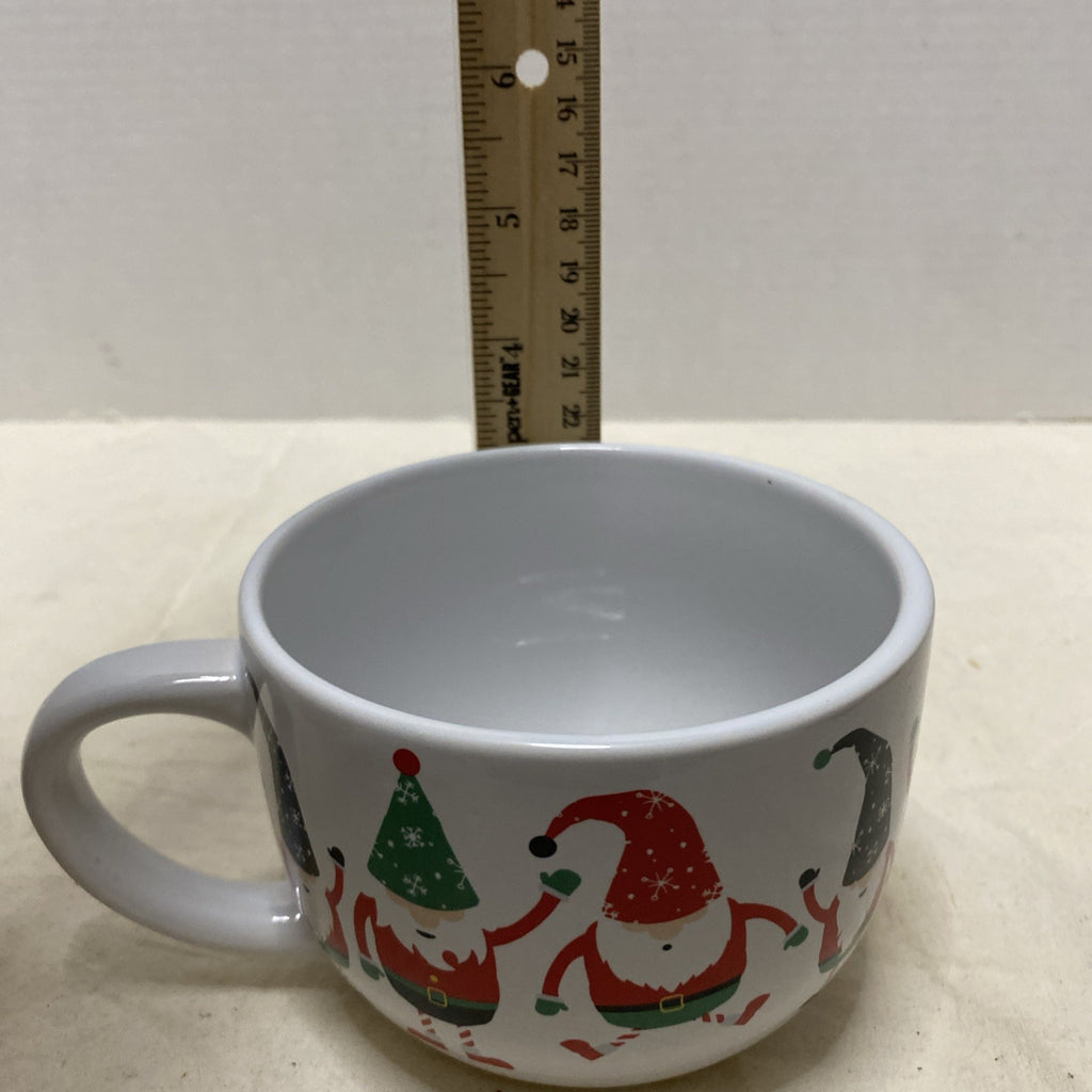 VINTAGE MSRF DESIGN STUDIO 18oz Jumbo Mug w Santa In Gnome Hats Coffee/Soup Mug