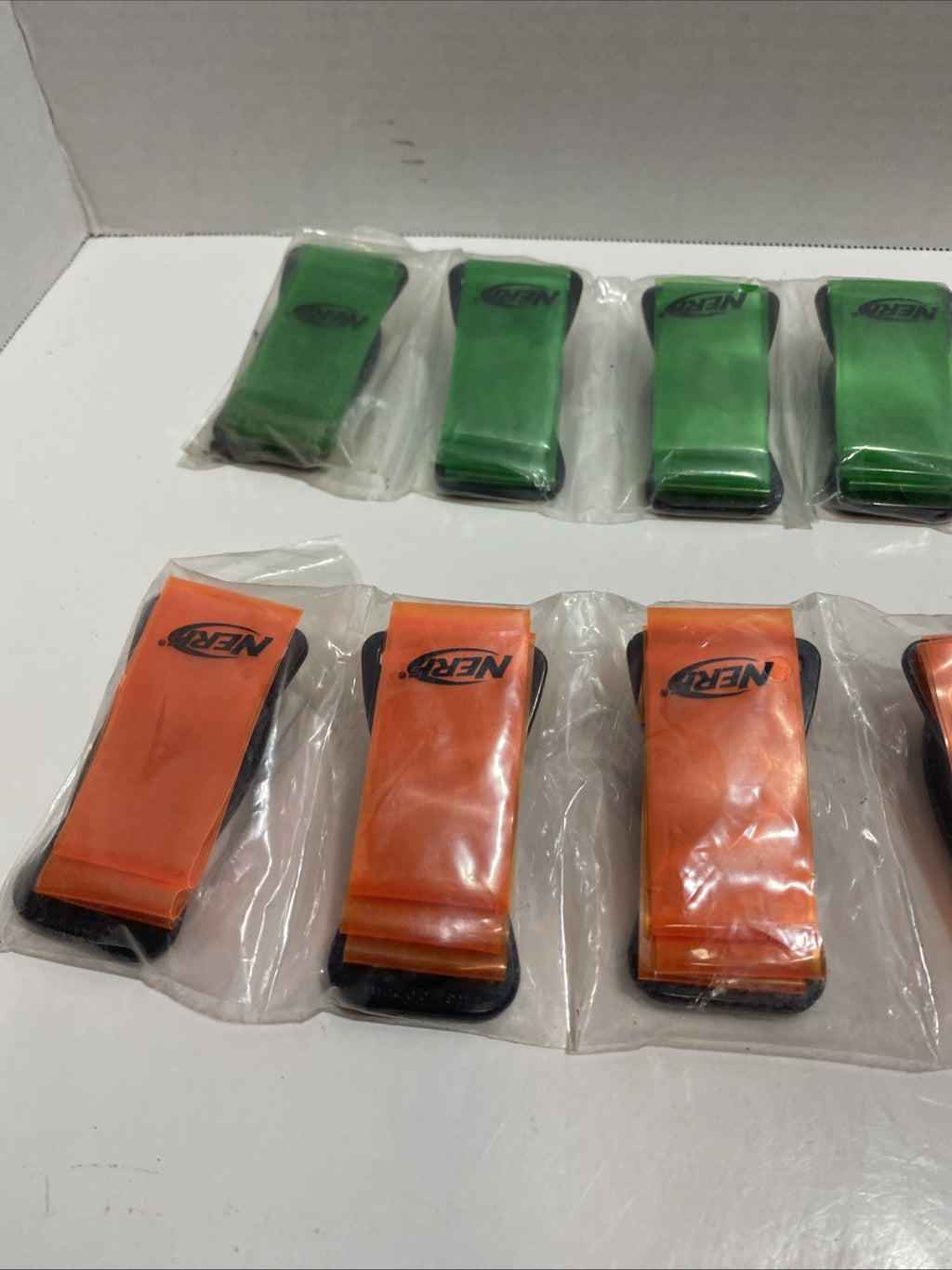 NERF Flag Football Clip On Flags Lot of (16) 8 Orange/ 8 Green NEW/SEALED