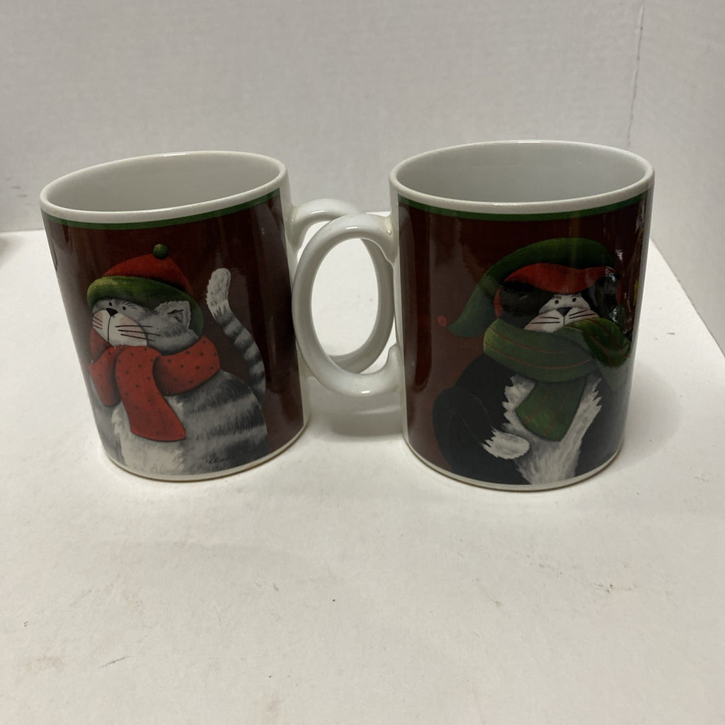 Casa Moda Danny O Christmas "Cuddly Kitties" Coffee Mug Cat Set Of 2