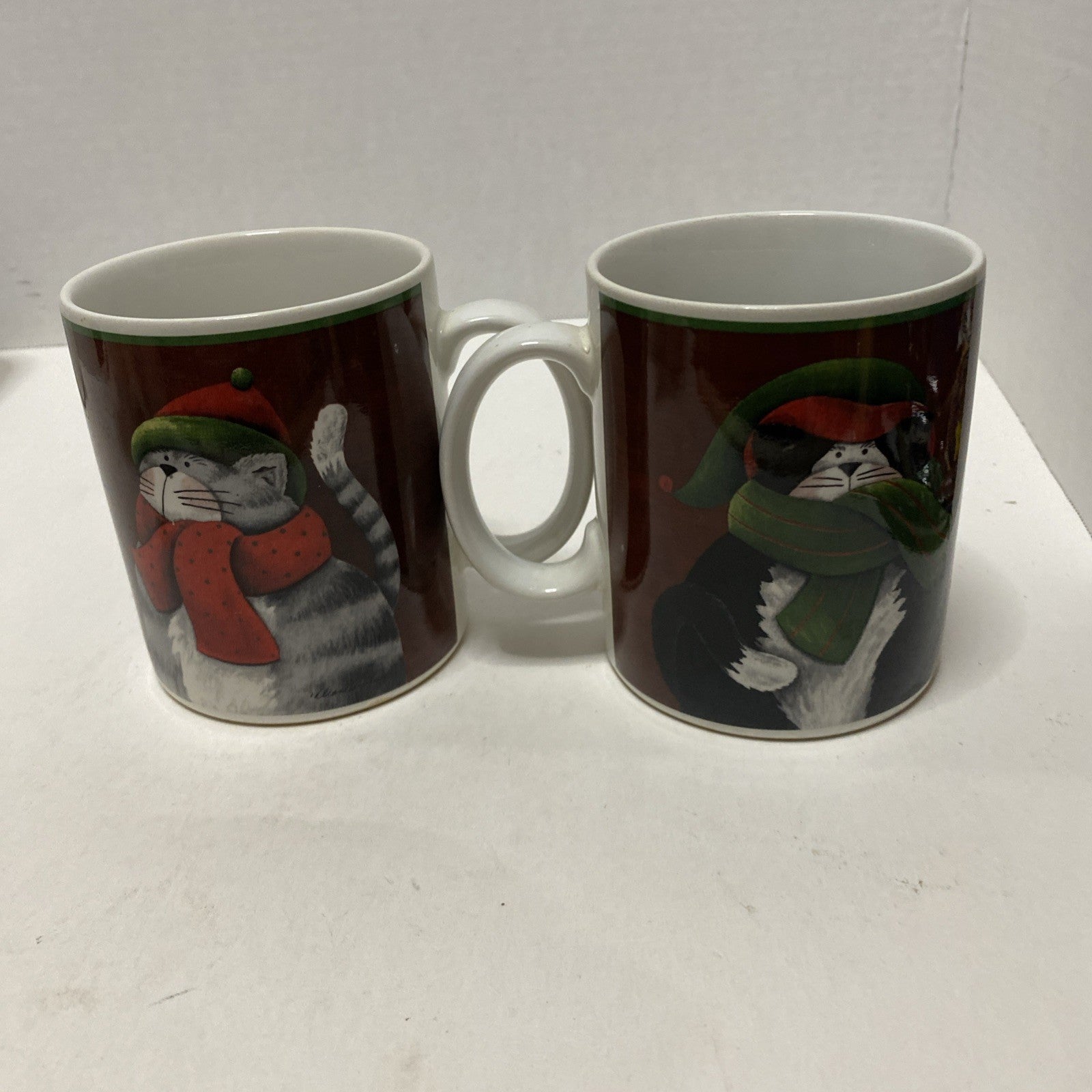 Casa Moda Danny O Christmas "Cuddly Kitties" Coffee Mug Cat Set Of 2