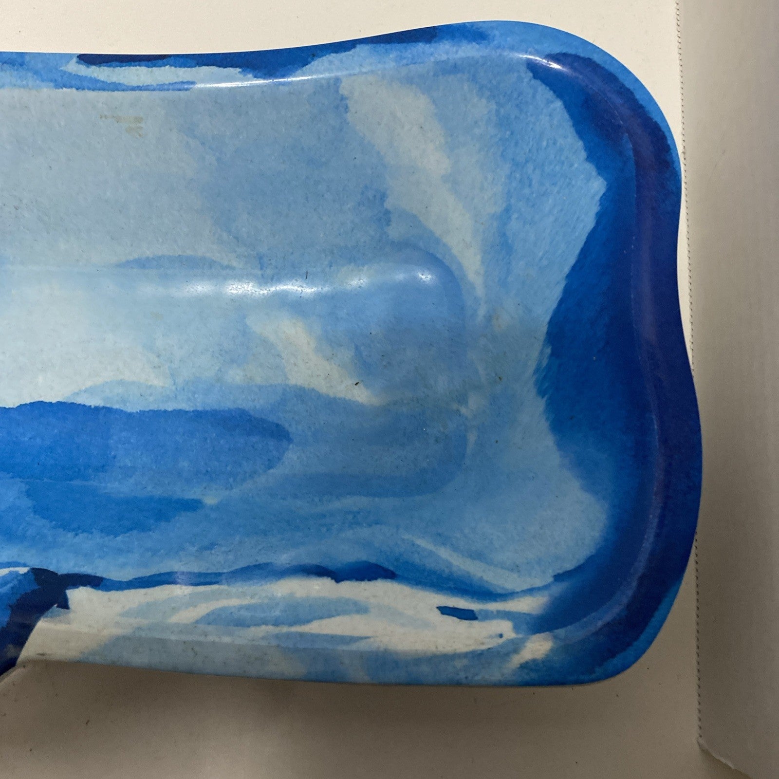 25" Nautica BLUE WHALE MELAMINE SERVING DISH. 21" long. HEAVY.   SUPER NICE!