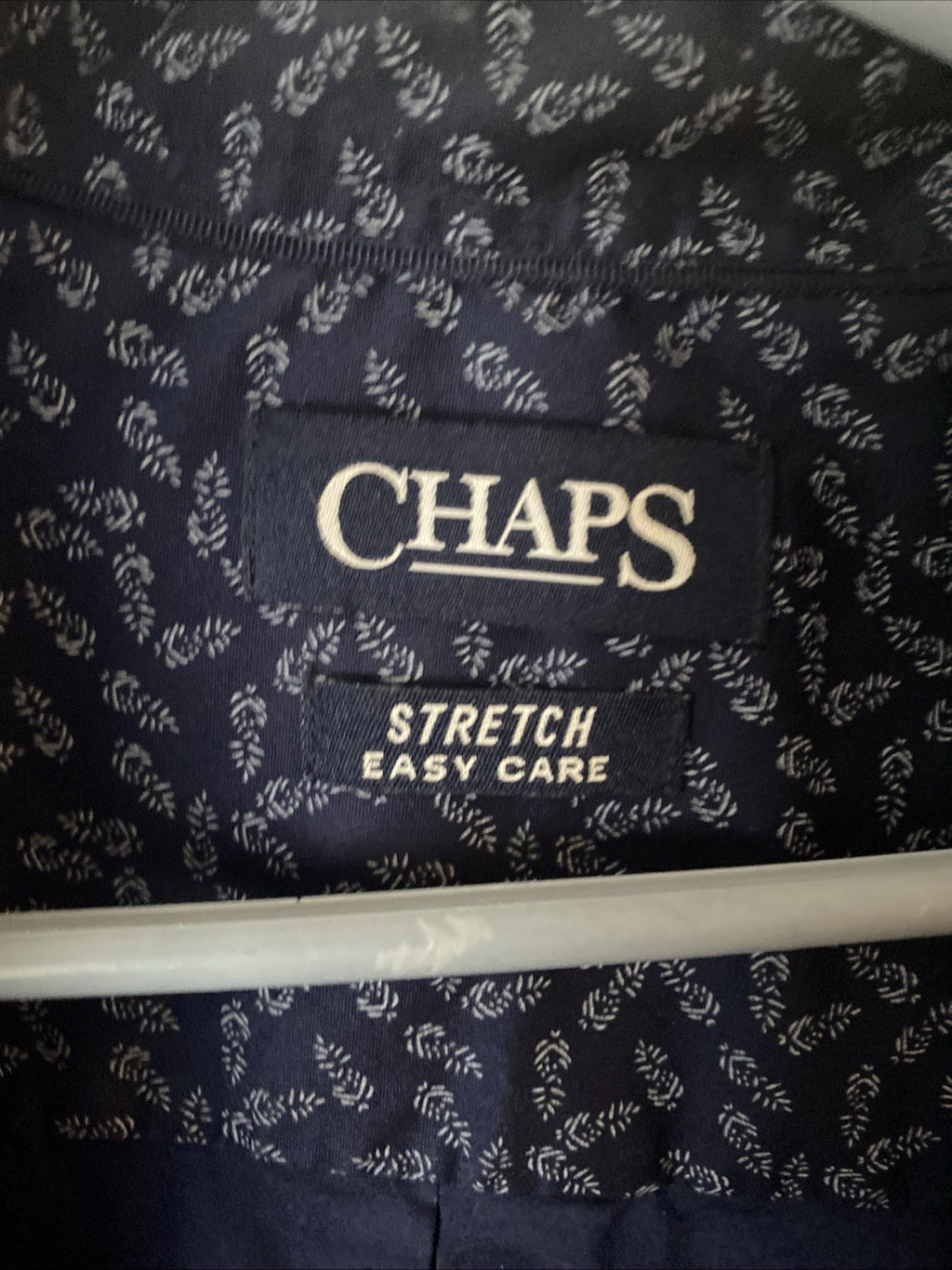 Chaps stretch easy hair men’s long sleeve shirt blue size medium