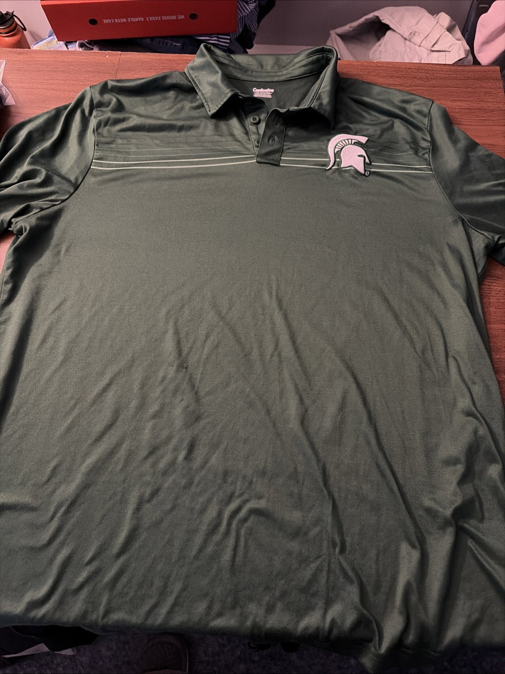 Captivating Men’s 2XL Michigan State Spartan Golf Shirt Green Short Sleeve