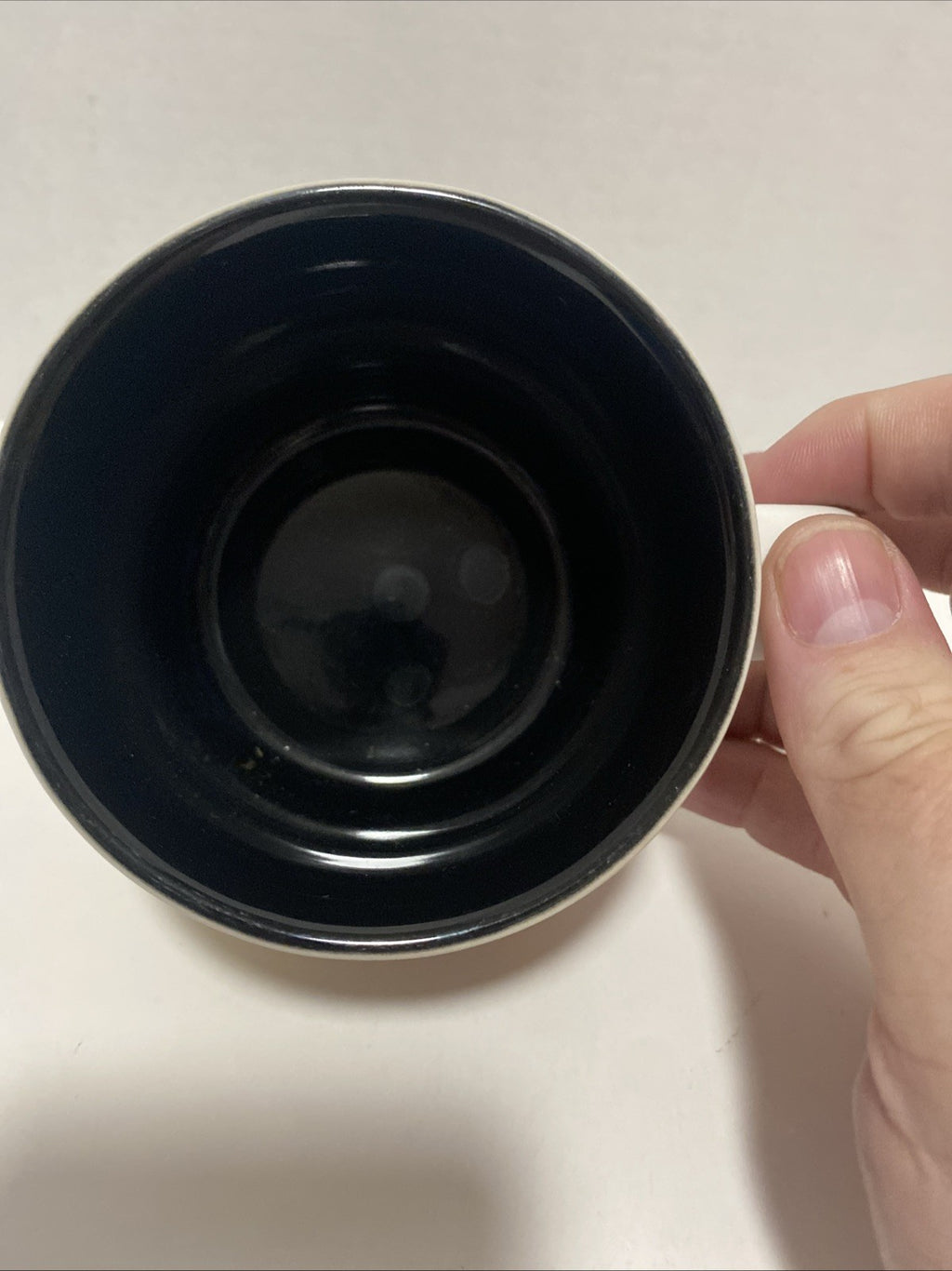 Disney Mickey Mouse Coffee Mug Yellow White Black Interior WDW Ceramic