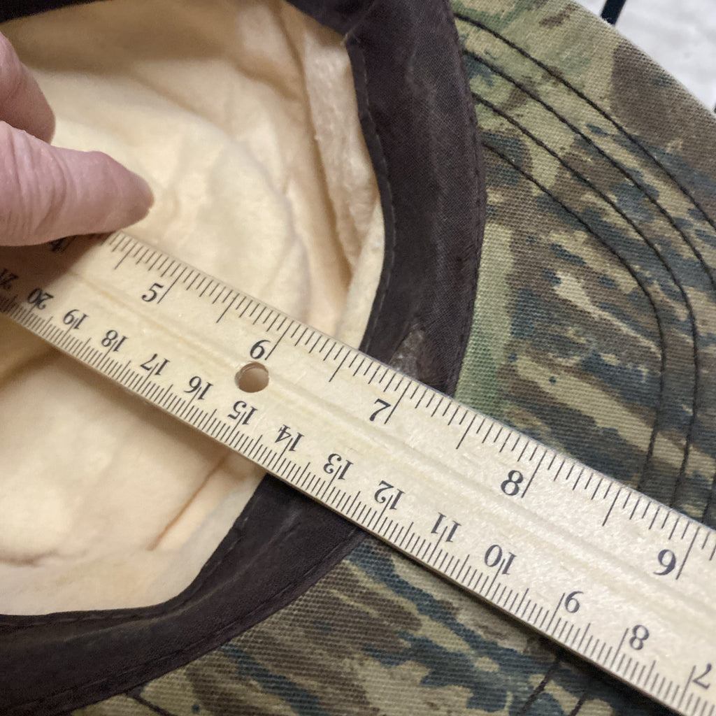 Vtg Camo Hunting Hat w Ear Flaps Made In USA Realtree Lined Large
