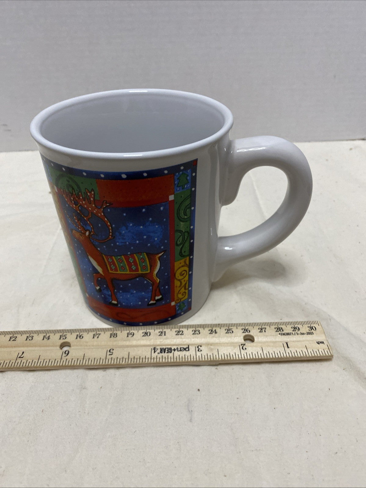 Test Riye International Stoneware Reindeer Coffee Cup Mug Christmas Holiday