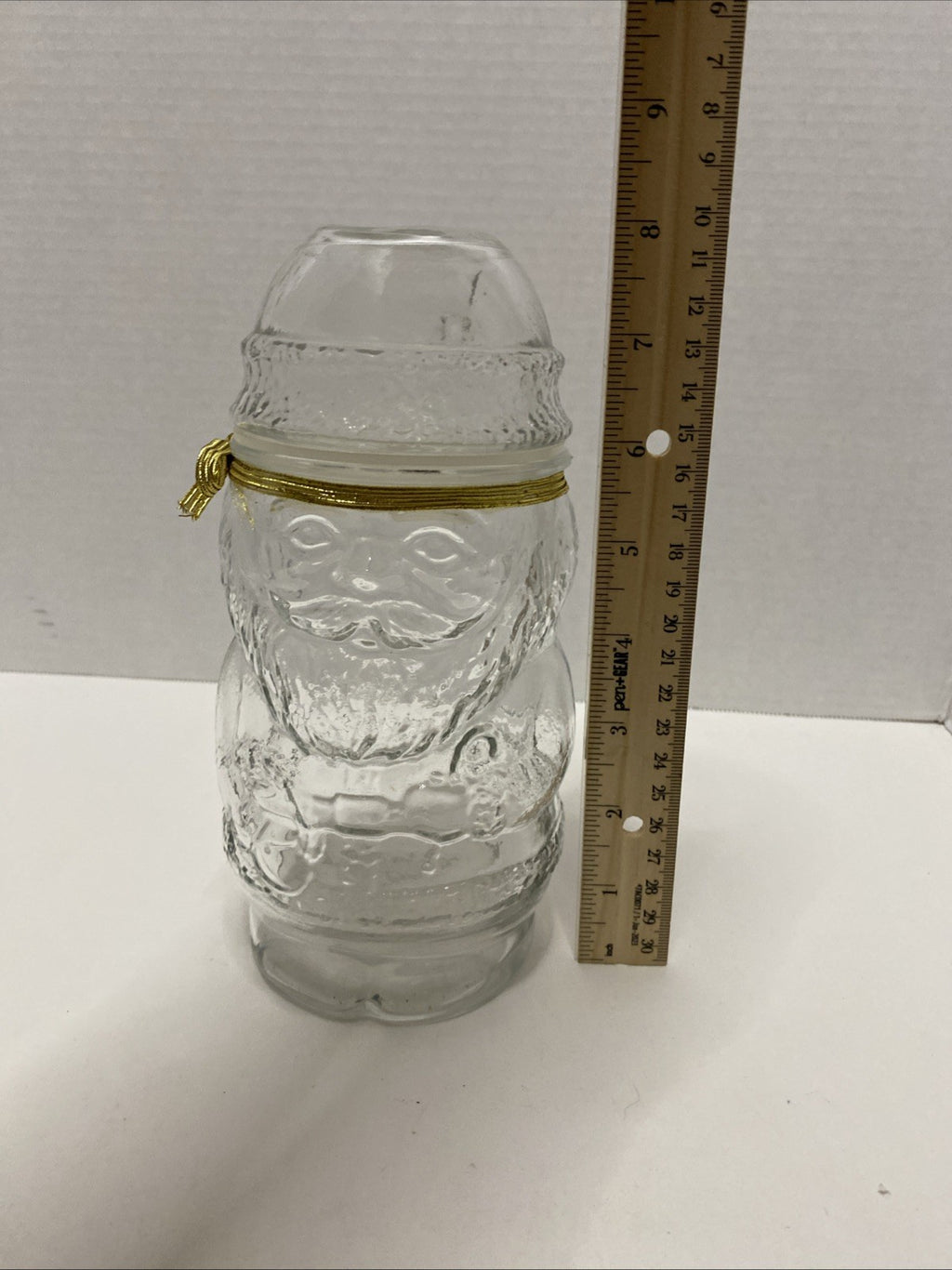 VTG Libbey Canada  Santa Claus Jar  Candy Poly Seal Glass Lid Holiday Rare
