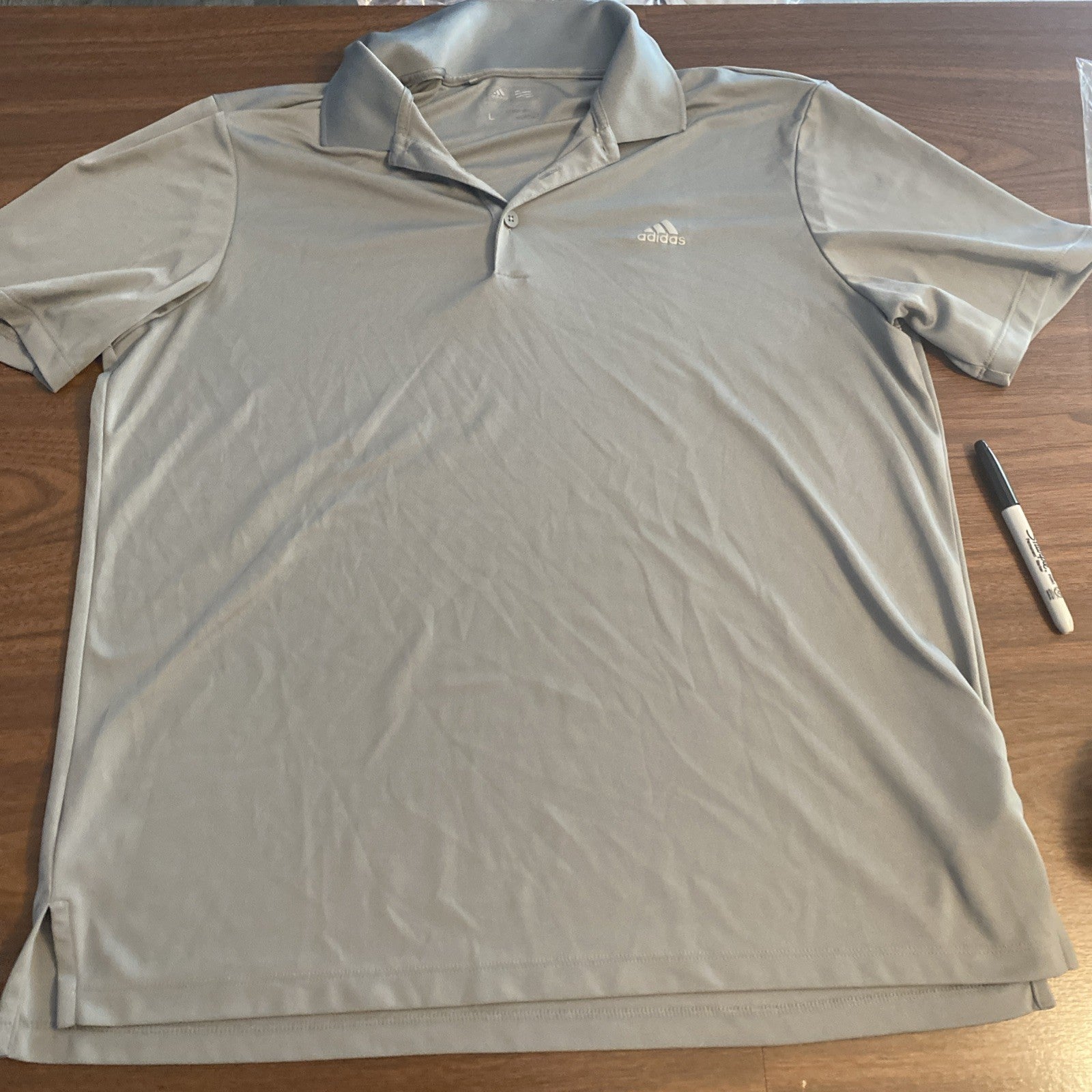 Adidas Golf Polo Gray Short Sleeve Size Large Lightweight