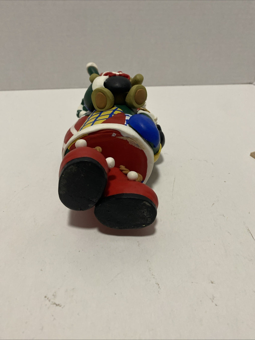 Christmas SANTA Clay  Figurine 12" Vintage 1980's
