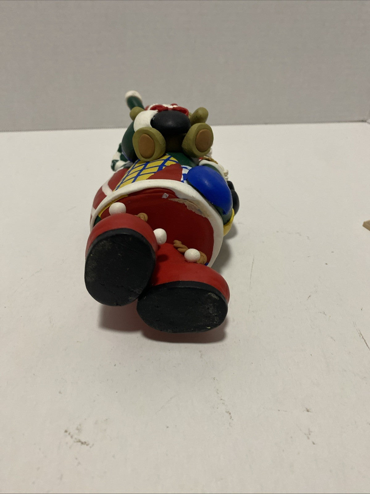 Christmas SANTA Clay  Figurine 12" Vintage 1980's