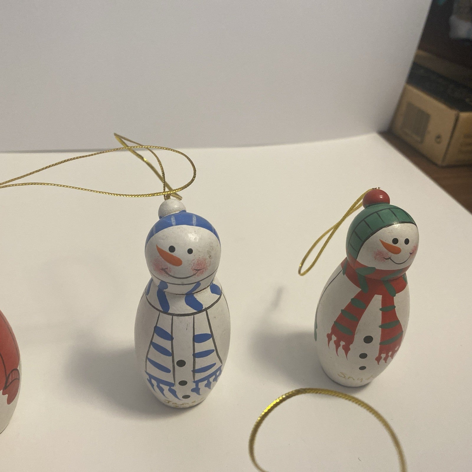 Lot of 12 Wooden Christmas Ornaments And 1 Nut Cracker