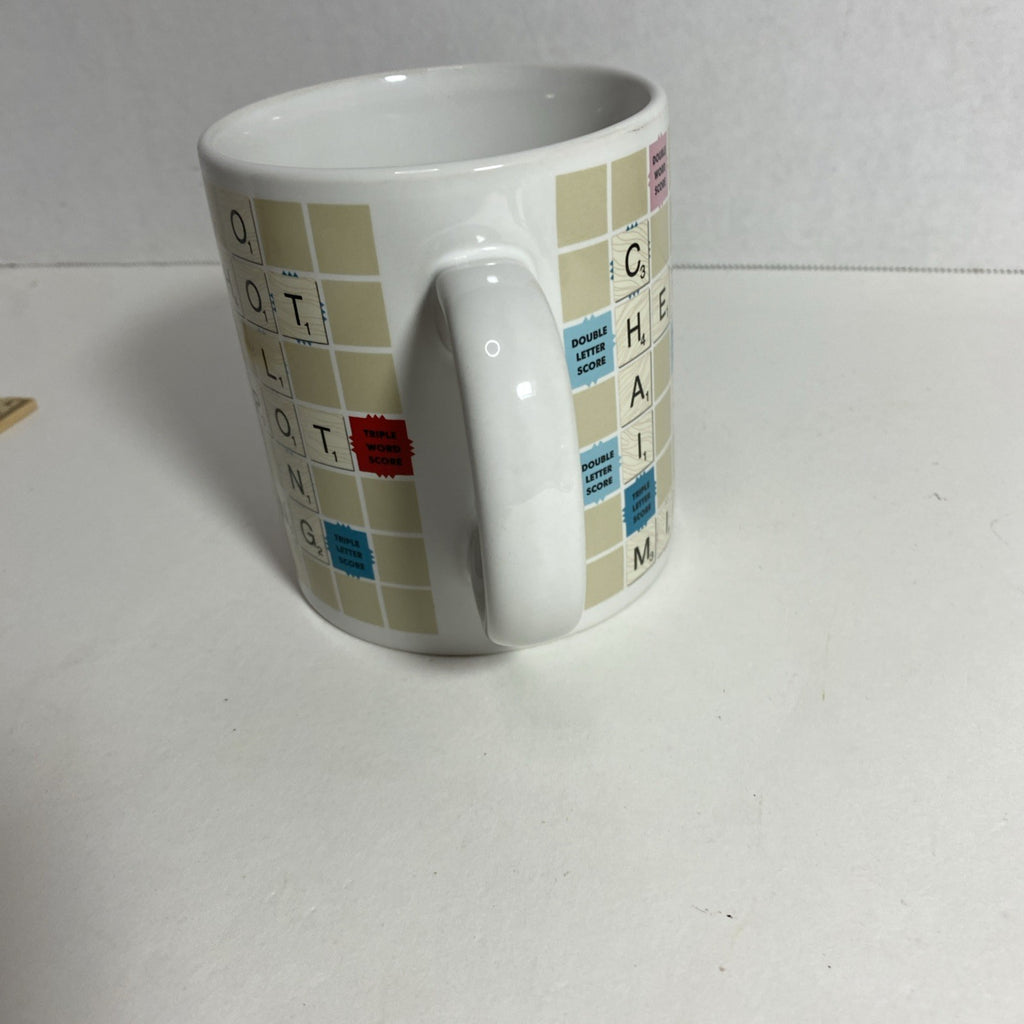 Coffee Mug Scrabble Board Game Ceramic Cup (2005) With Tea Words