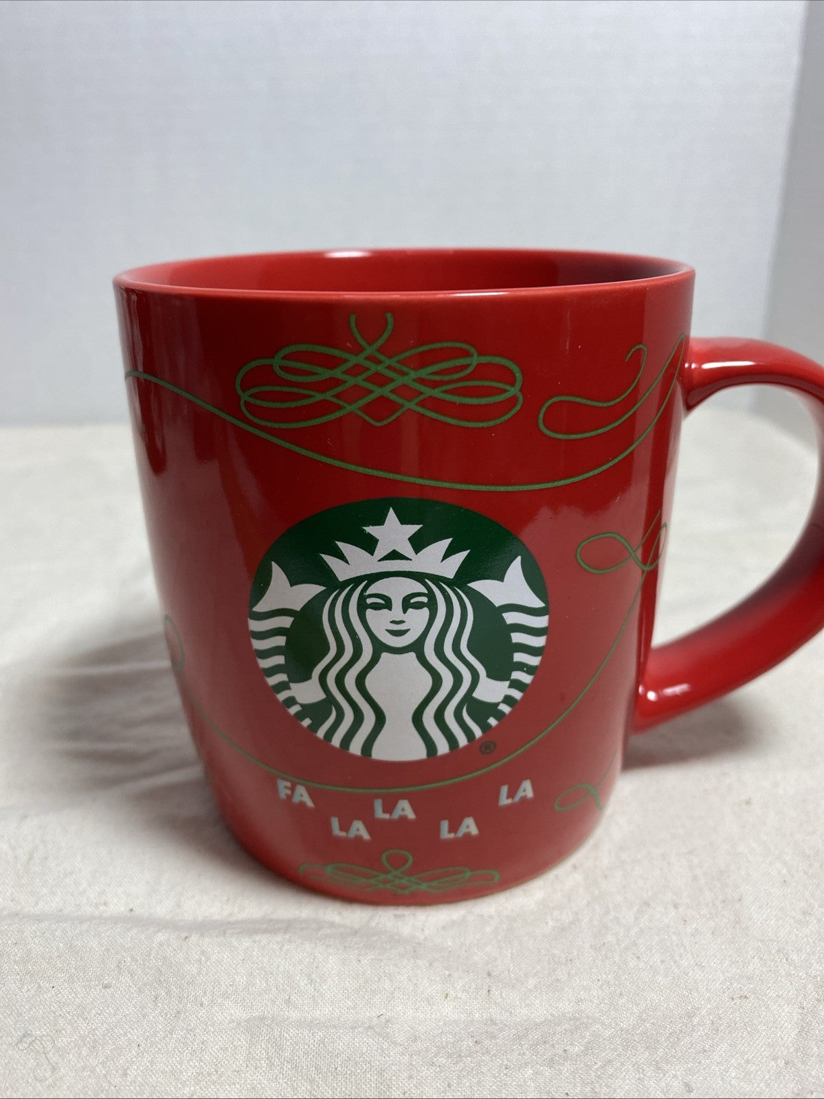 Starbucks 2020 Christmas Coffee Cup Mug  FA LA LA LA LA 12 Oz. Red