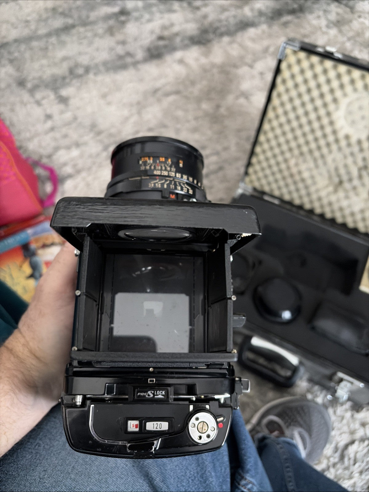 Lot Mamiya RB67 Pro S 90mm f/3.8 Sekor C Lens Film Camera Case And Equipment