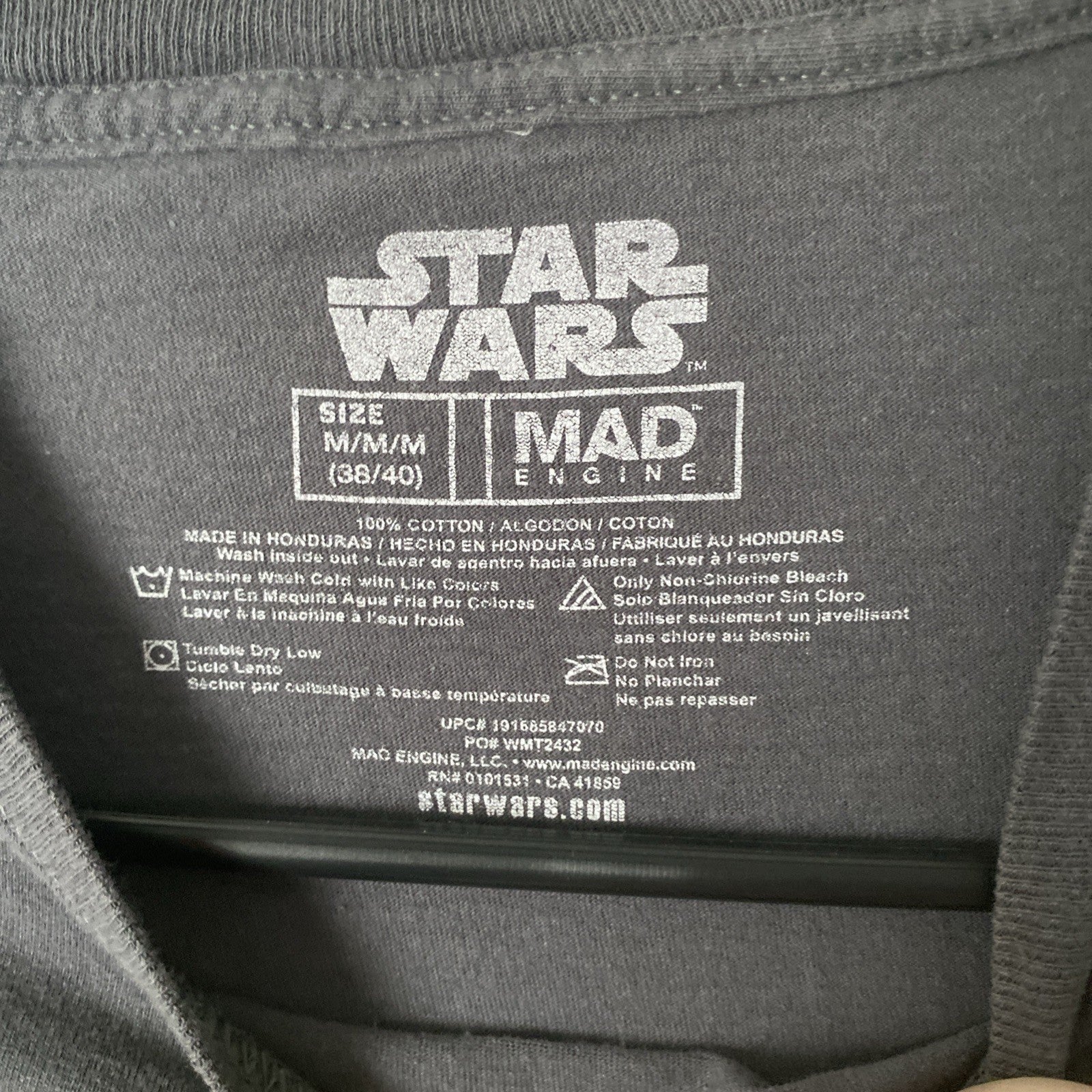 100% Cotton Star Wars Baby Yoda Dark Gray T Shirt Mens M