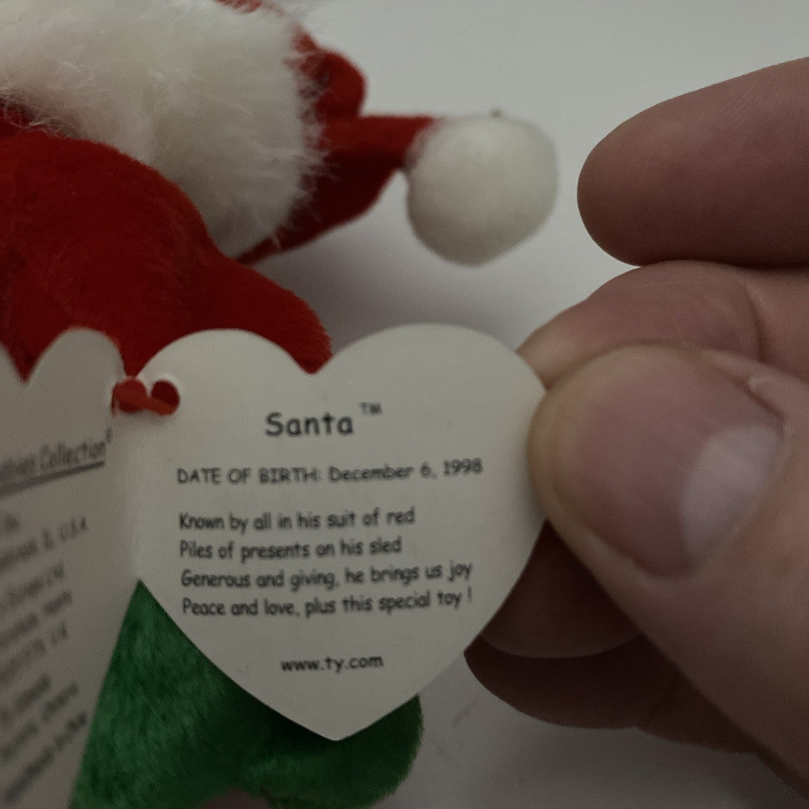 Ty Beanie Baby Santa 1998 Plush Toy