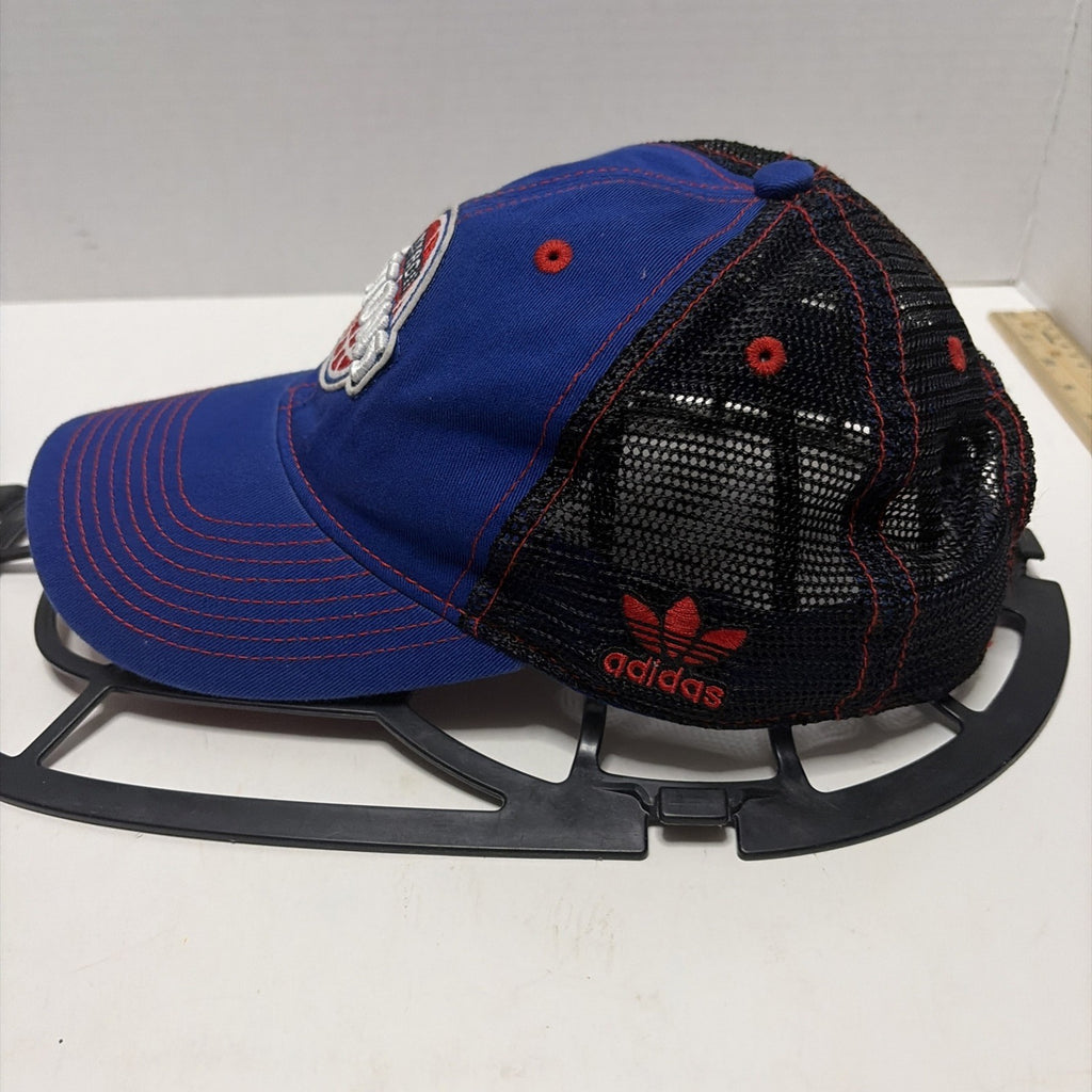 Detroit Pistons Adidas Adjustable Back Mesh Truckers Hat