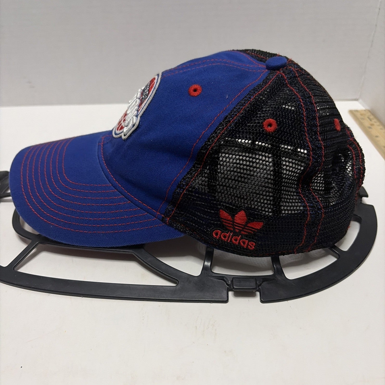Detroit Pistons Adidas Adjustable Back Mesh Truckers Hat