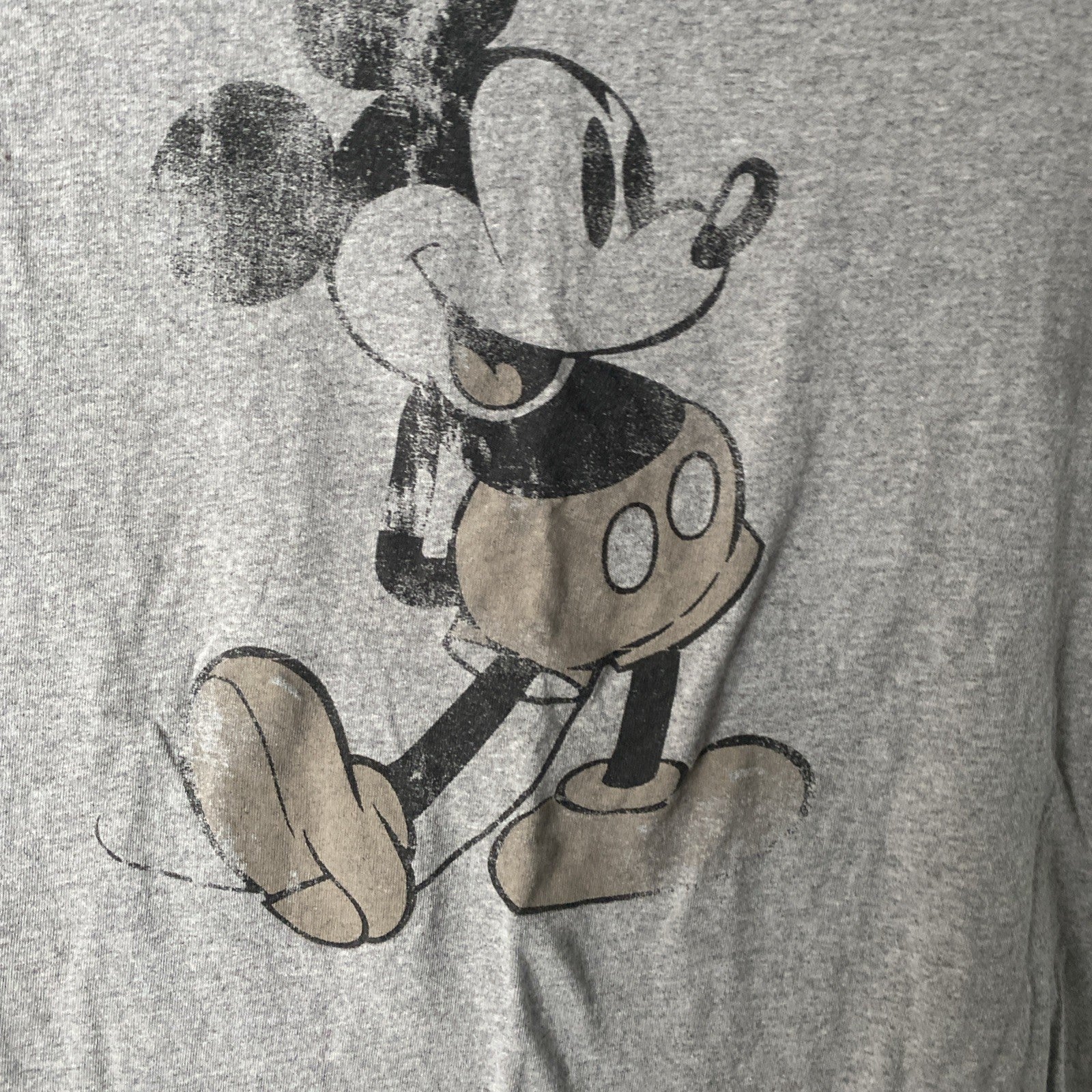 Disney Mickey Mouse Classic T-Shirt for Adults Gray Size Medium short sleeve