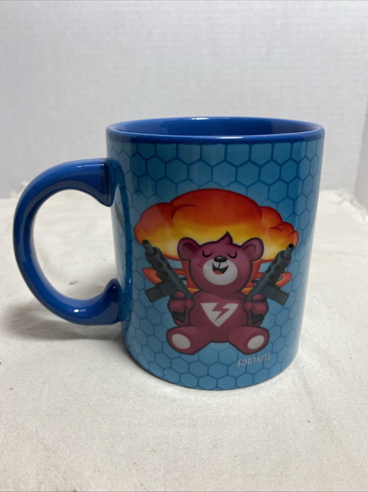 Fortnite Large Blue Coffee Mug Epic Games Cuddle Team Leader Honeycomb Pink Bear