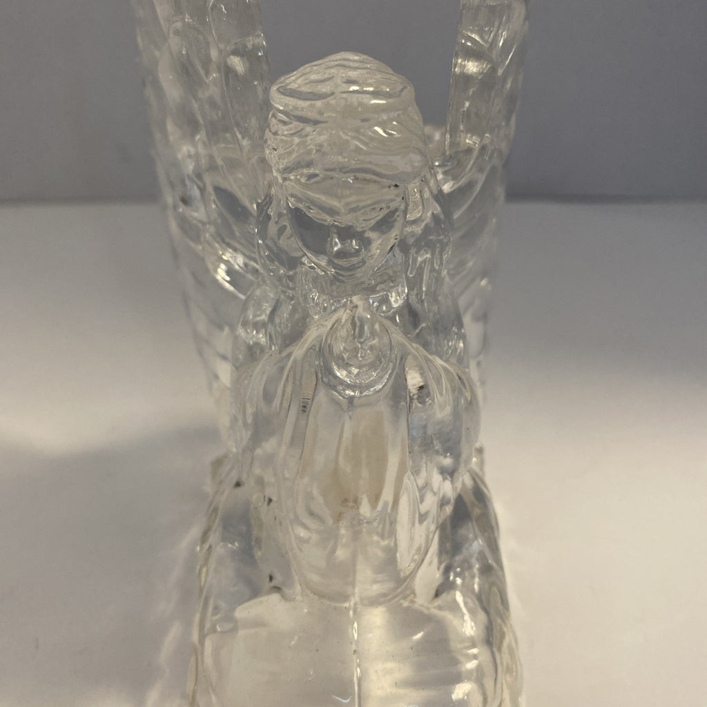 Praying Angel Votive Candleholder Clear Heavy Christmas Home Decorative Shelf