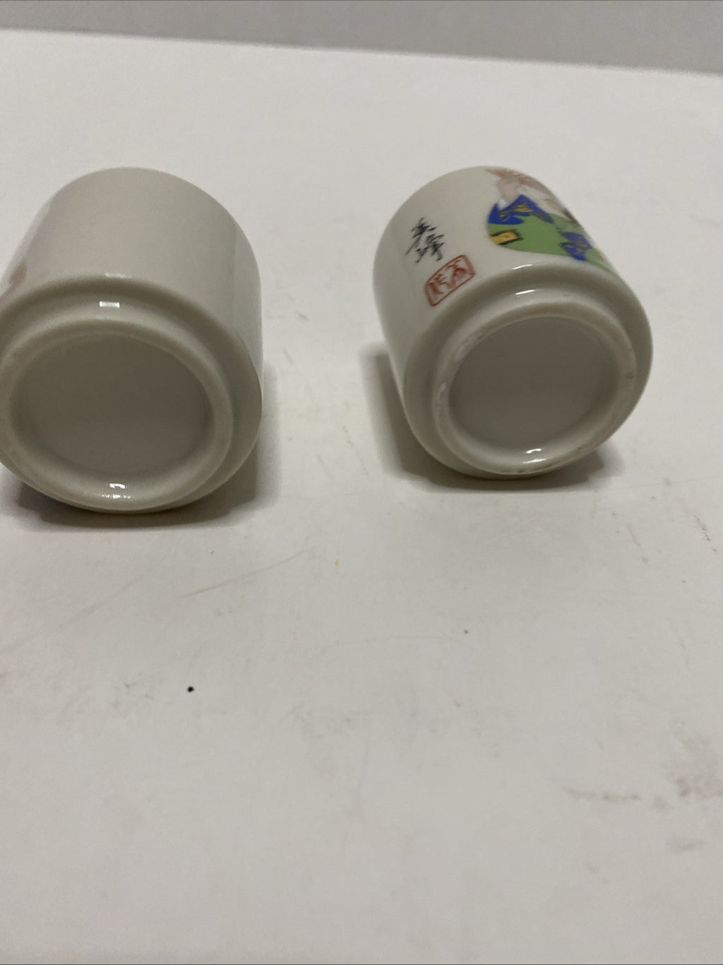 Vintage 2pc  Miho Ochiko Guinomi Japan Porcelain Sake Tea Cups