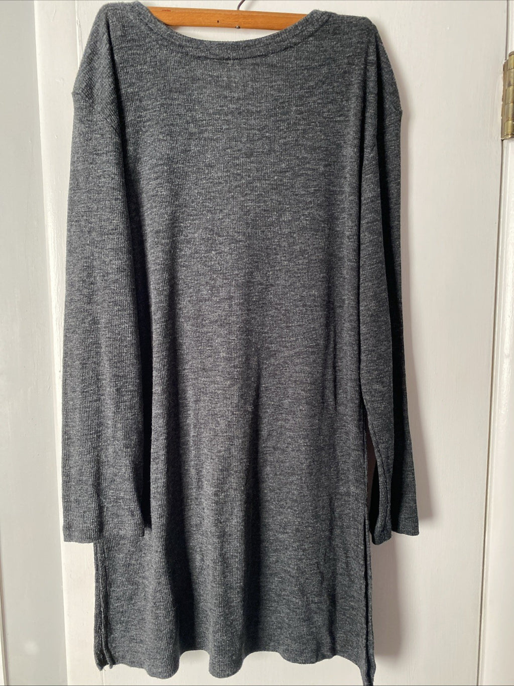 Old Navy Knit Tunic Top Womens Size Large Gray Long Sleeves Stretch