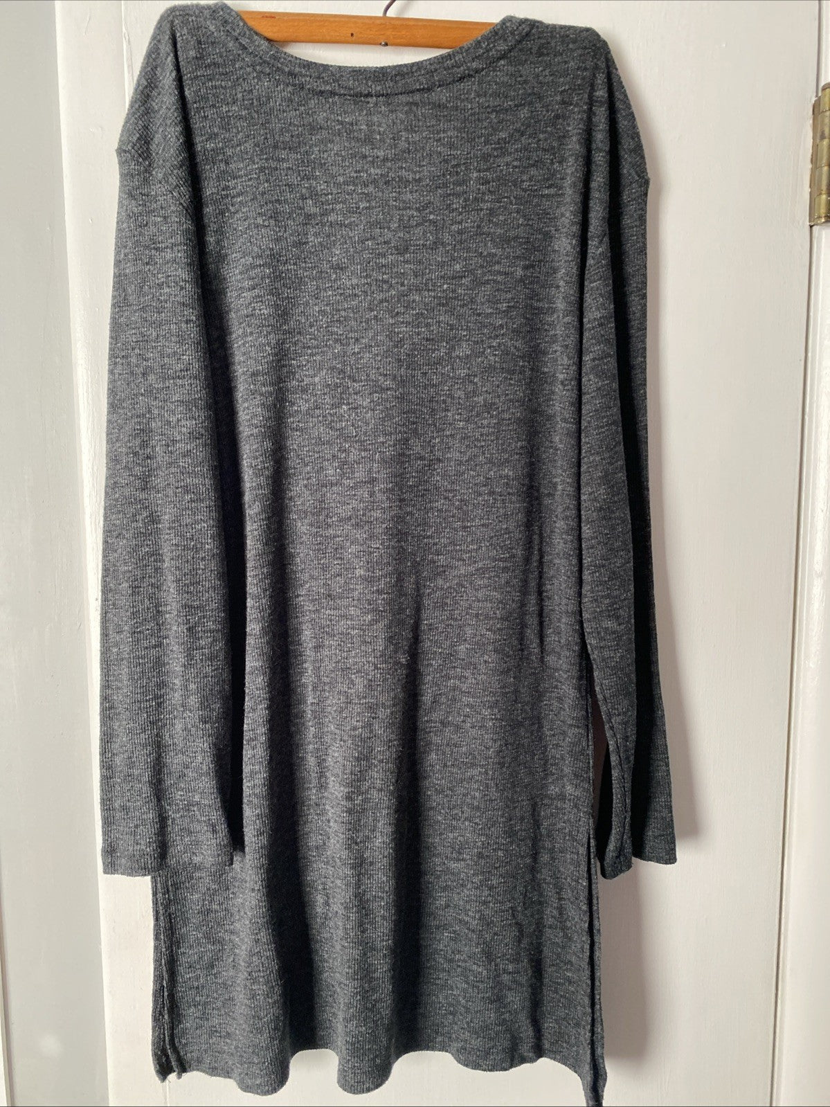 Old Navy Knit Tunic Top Womens Size Large Gray Long Sleeves Stretch