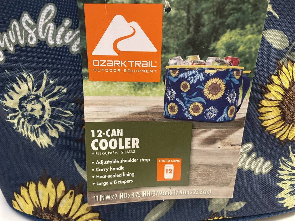 Ozark Trail 12 Can Cooler Carry Handle & Shoulder Strap Sunflower Blue New