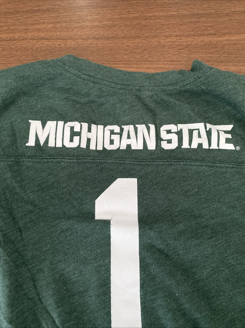 Nike Michigan State Spartans T Shirt Youth Med 10/12 MSU Fitted V Neck Green