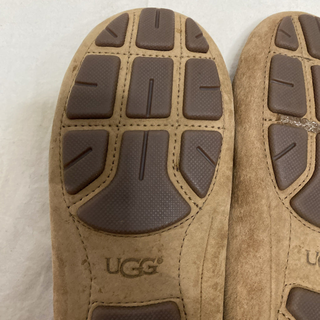 UGG Roni Moccasin Loafer Slipper Tan Suede Shearling Womens Size 6.5
