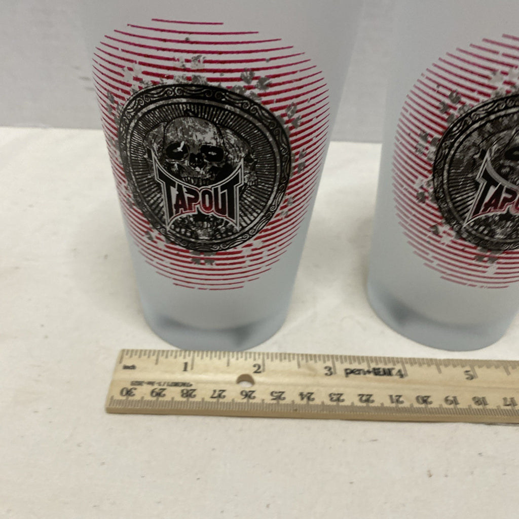 UFC Tapout Skull Frosted Highball Glass Set Of 2