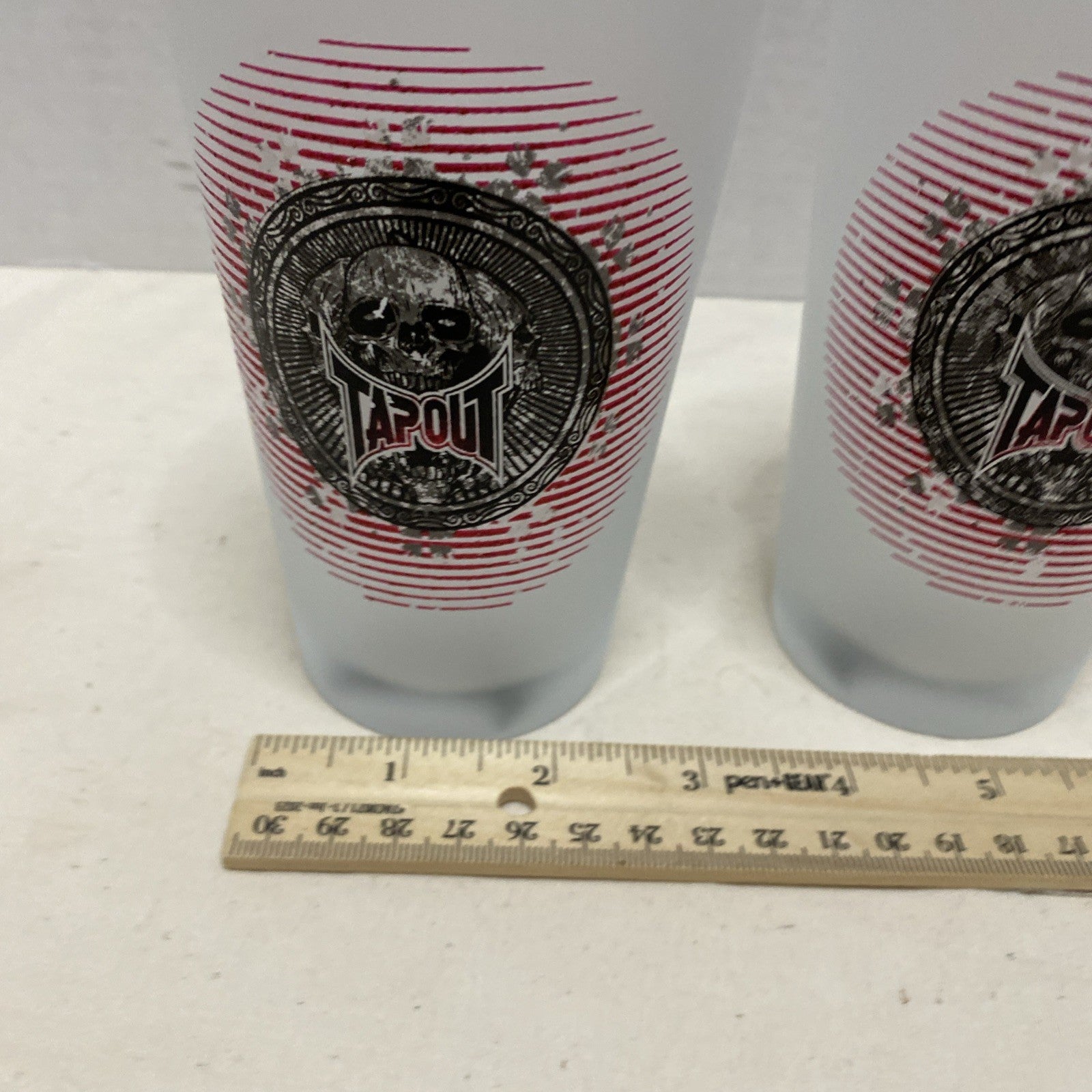 UFC Tapout Skull Frosted Highball Glass Set Of 2
