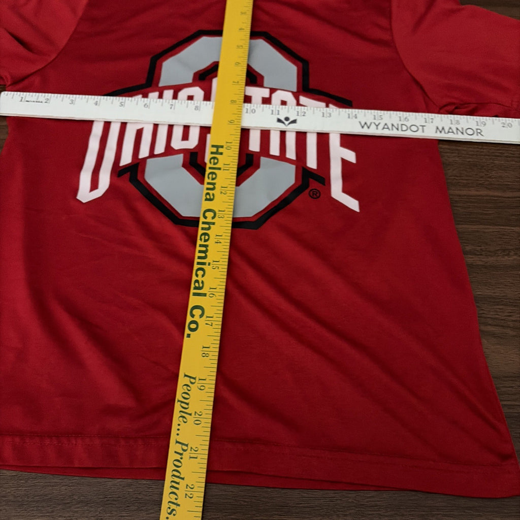 Ohio State Buckeyes Shirt Youth Large (10/12) Red Pullover Athletic Sweat Wickin