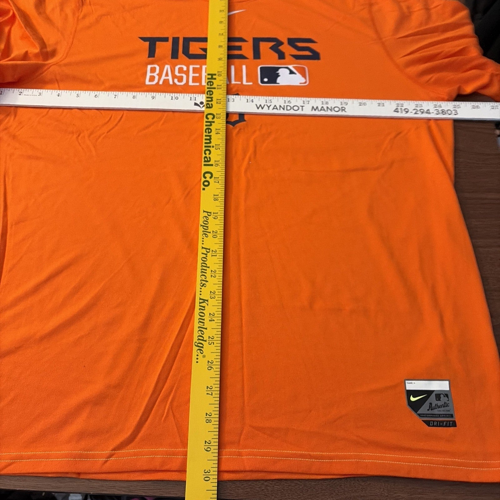 MLB Detroit Tigers T Shirt Adult XL Orange Nike Dri-Fit MLB Baseball Majors
